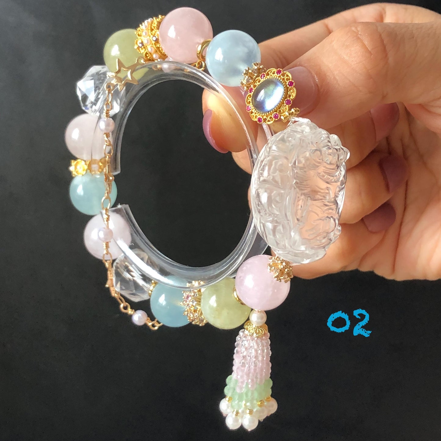 Rainbow Nine-tailed Fox Charm Crystal Bracelets Collection