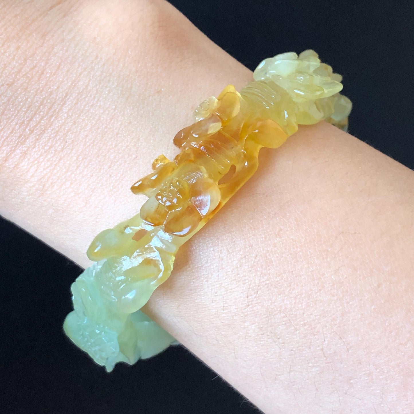 50mm-64mm! Customised Size Natural Xiu Jade Serpentine Hand Carved Magpies Birds & Plum Blossom flowers Bangle | Yellow Green Jade Bracelet gift for her customized size jade bangle tailor made jade bracelet personalised bangle green jade carving yellow jade certified untreated jade with certificate personalized gift for her big size bangle small size bangle