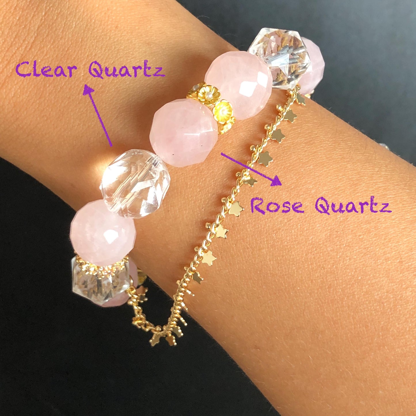 Rare Find Rainbow Clear Quartz Carved Nine-tailed Fox Pendant Charm Rose Quartz Bead Bracelet | Removable Crystal Tassel Personalized Gift rainbow quartz charm hand engraved fox charm hand carved fox pendant nine tail fox bracelet rose quartz bracelet pink crystal clear quartz bracelet chakra crystal birthstone bracelet healing stone love stone amethyst crystal moonstoon tourmaline charm personalised bracelet diy bead bracelet gold-plated charm