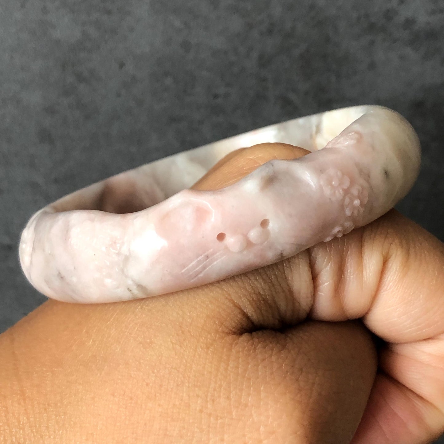 Customised Size 50-65mm! Natural SheTaiCui Jade (Quartzite) Hand Carved Cat Kitten Bangle | White and Pink Jade Bracelet | Cat Lover Crystal Gemstone Gift personalized bangle custom made bracelet hand engraved jade bangle tailor made jade bangle custom size bangle big size bangle small size bangle jade carving purple jade white jade kitten bangle cat bracelet gift for cat lover gift for her real untreated jade pink jade white jade caramel orange jade brown jade