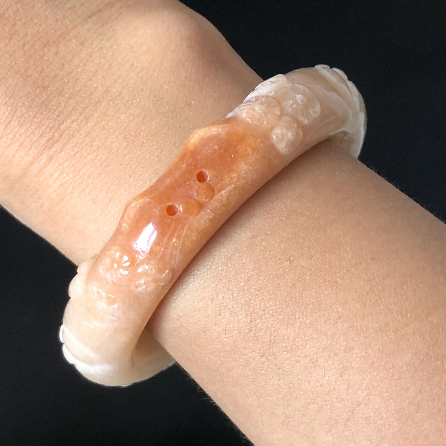 Customised Size 50-65mm! Natural SheTaiCui Jade (Quartzite) Hand Carved Cat Kitten Bangle | White Caramel Brown Jade Bracelet | Cat Lover Crystal Gemstone Gift personalized bangle custom made bracelet hand engraved jade bangle tailor made jade bangle custom size bangle big size bangle small size bangle jade carving purple jade white jade kitten bangle cat bracelet gift for cat lover gift for her real untreated jade pink jade white jade caramel orange jade brown jade