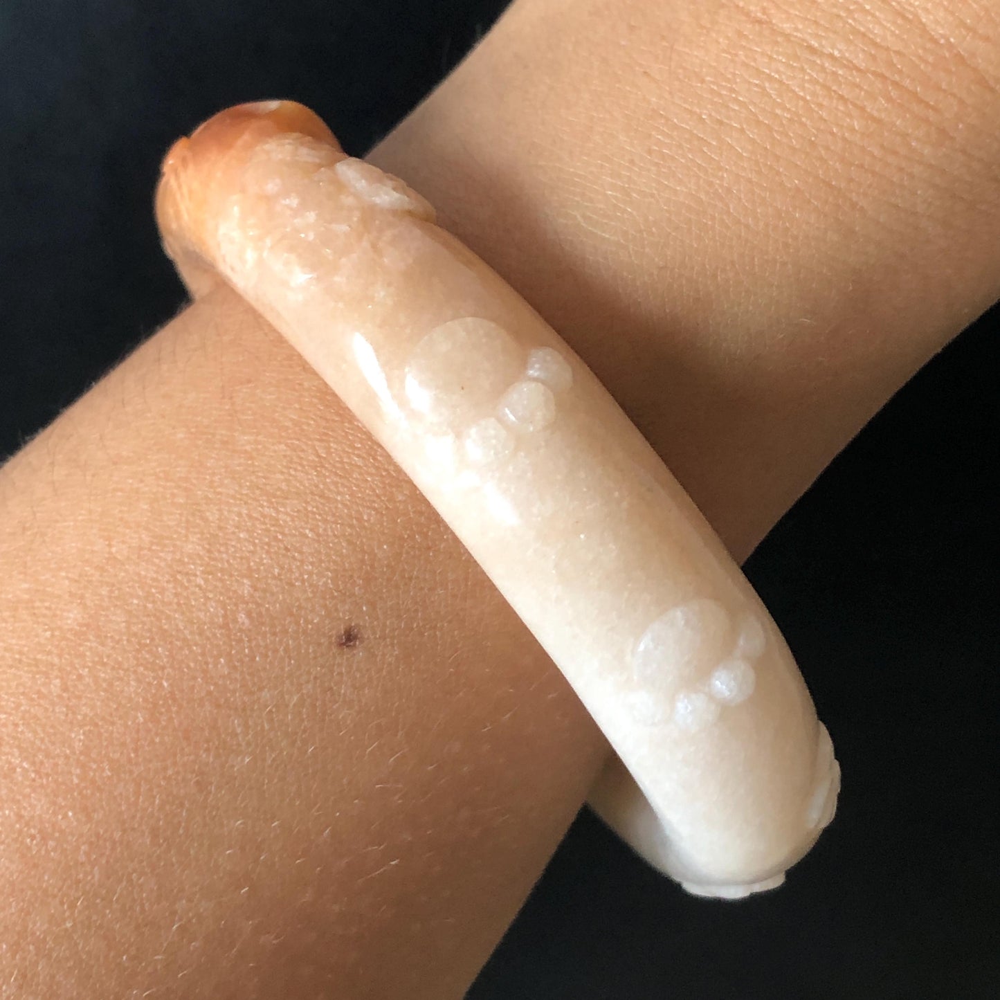 Customised Size 50-65mm! Natural SheTaiCui Jade (Quartzite) Hand Carved Cat Kitten Bangle | White Caramel Brown Jade Bracelet | Cat Lover Crystal Gemstone Gift personalized bangle custom made bracelet hand engraved jade bangle tailor made jade bangle custom size bangle big size bangle small size bangle jade carving purple jade white jade kitten bangle cat bracelet gift for cat lover gift for her real untreated jade pink jade white jade caramel orange jade brown jade