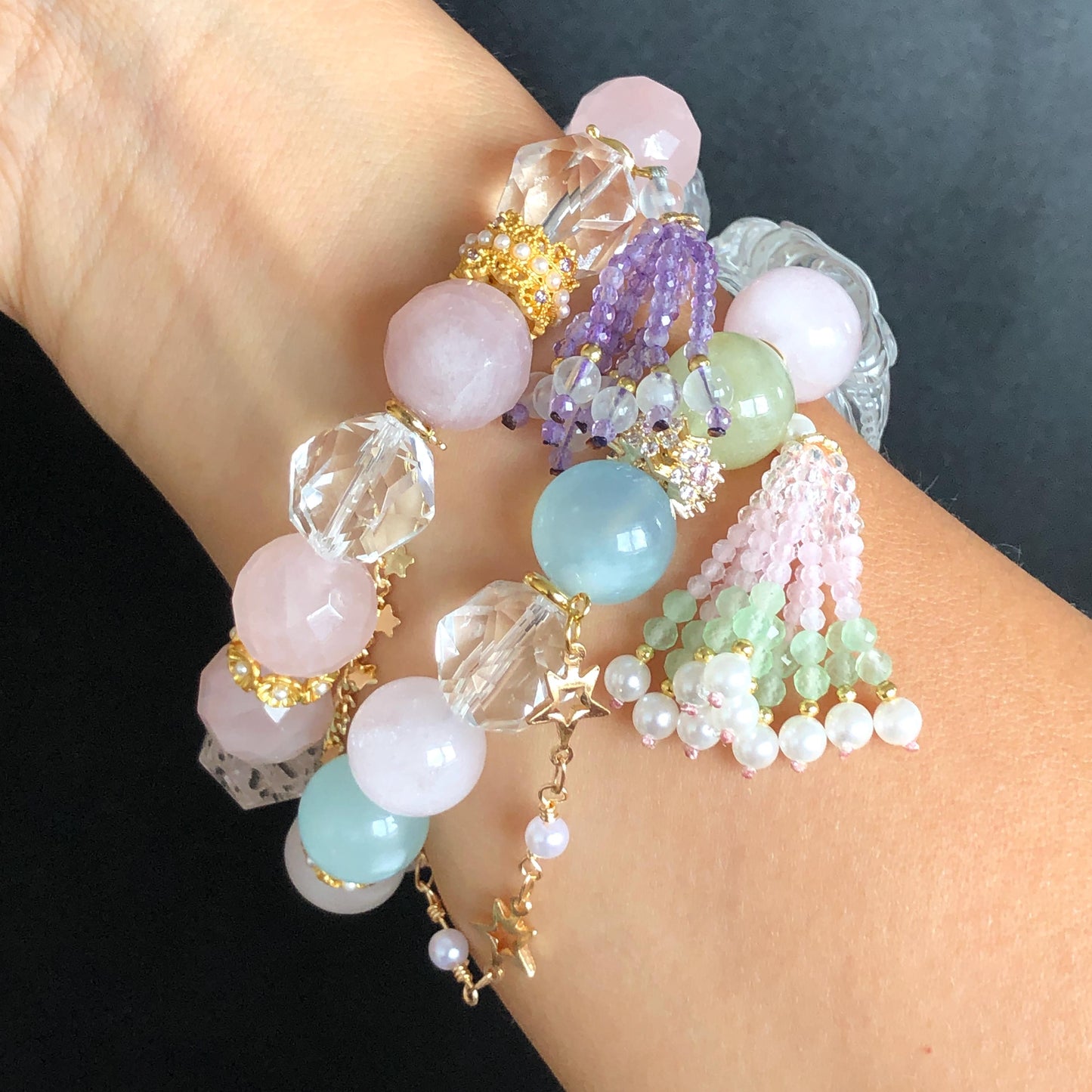 Rainbow Nine-tailed Fox Charm Crystal Bracelets Collection