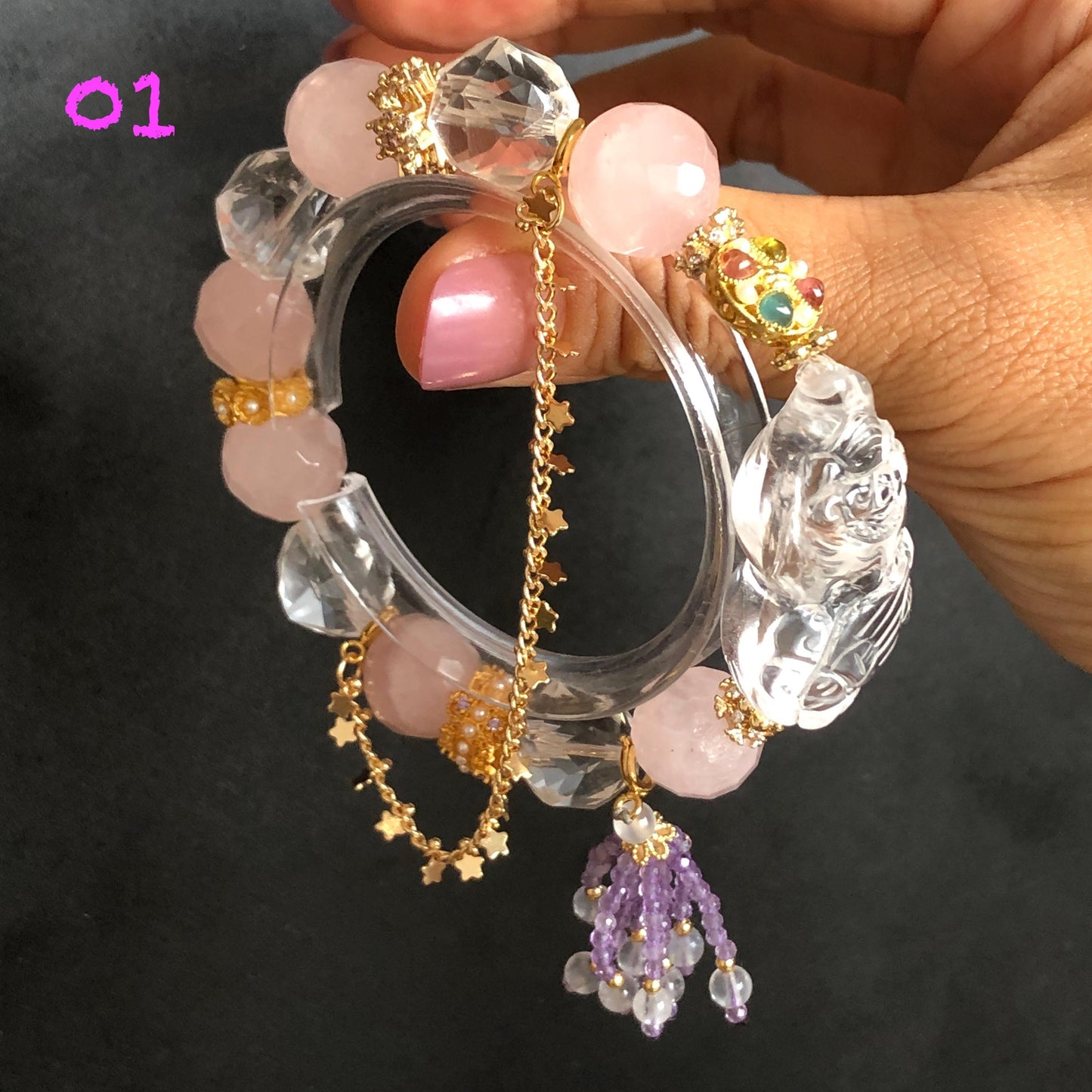 Rainbow Nine-tailed Fox Charm Crystal Bracelets Collection