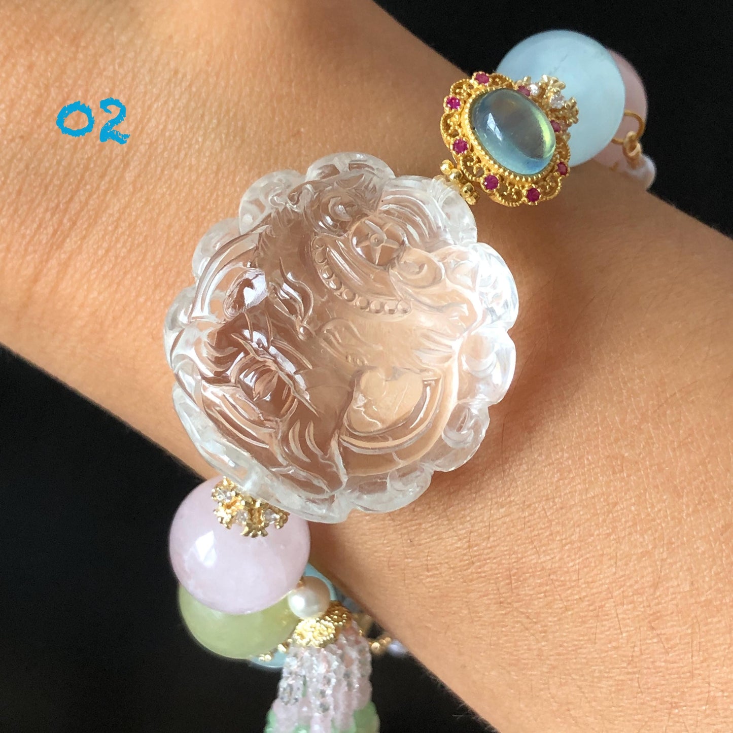 Rainbow Nine-tailed Fox Charm Crystal Bracelets Collection