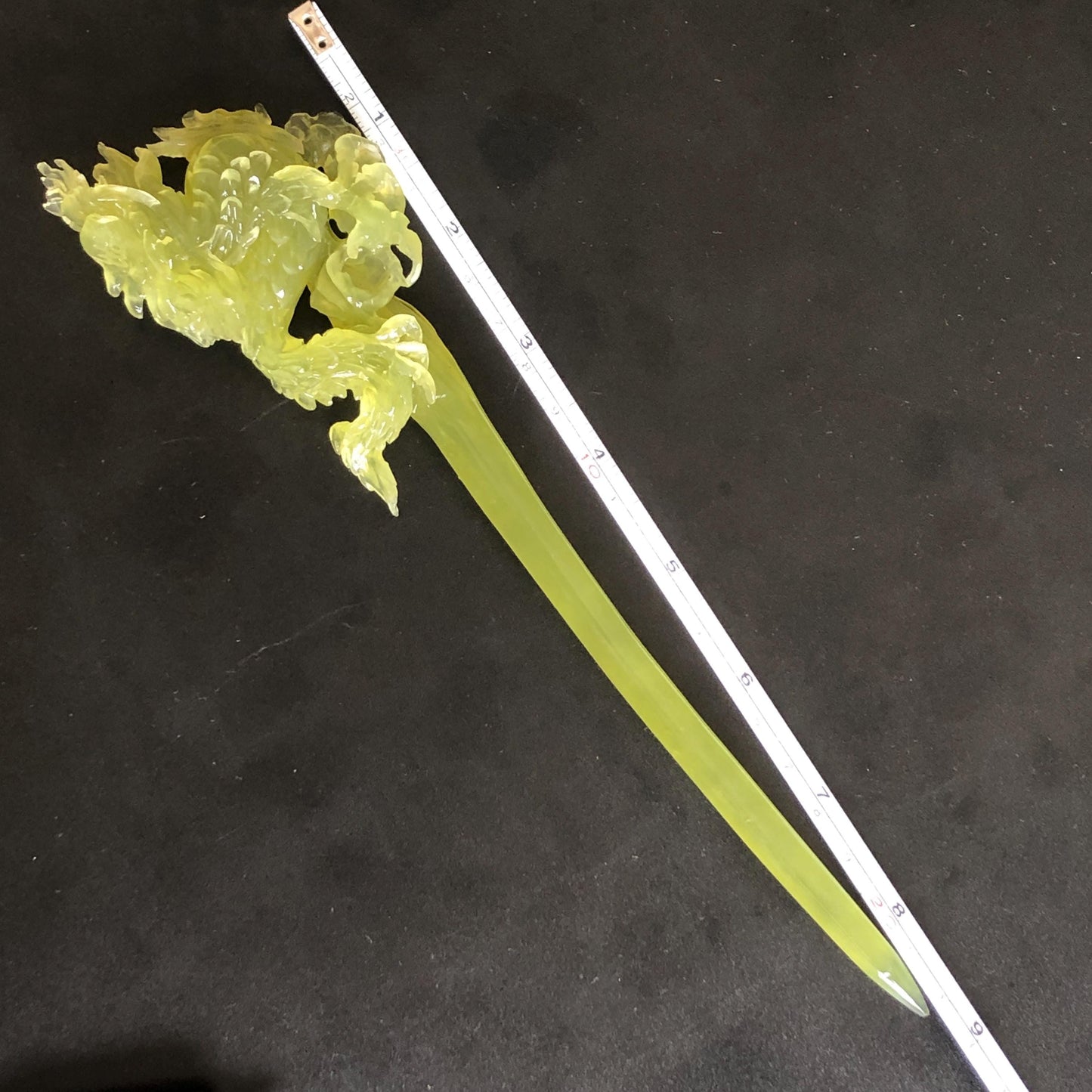 Certified Natural Xiu Jade Serpentine Hand Carved Soaring Green Dragon Hair Pin | Ice Green Jade Hair Stick | Asian Vintage Hair Fork Gift for her japanese hairpin korean hair stick hanfu hair fork vintage hair comb antique hair pins dragon carving hand engraved dragon green jade carving hand carved dragon hair stick