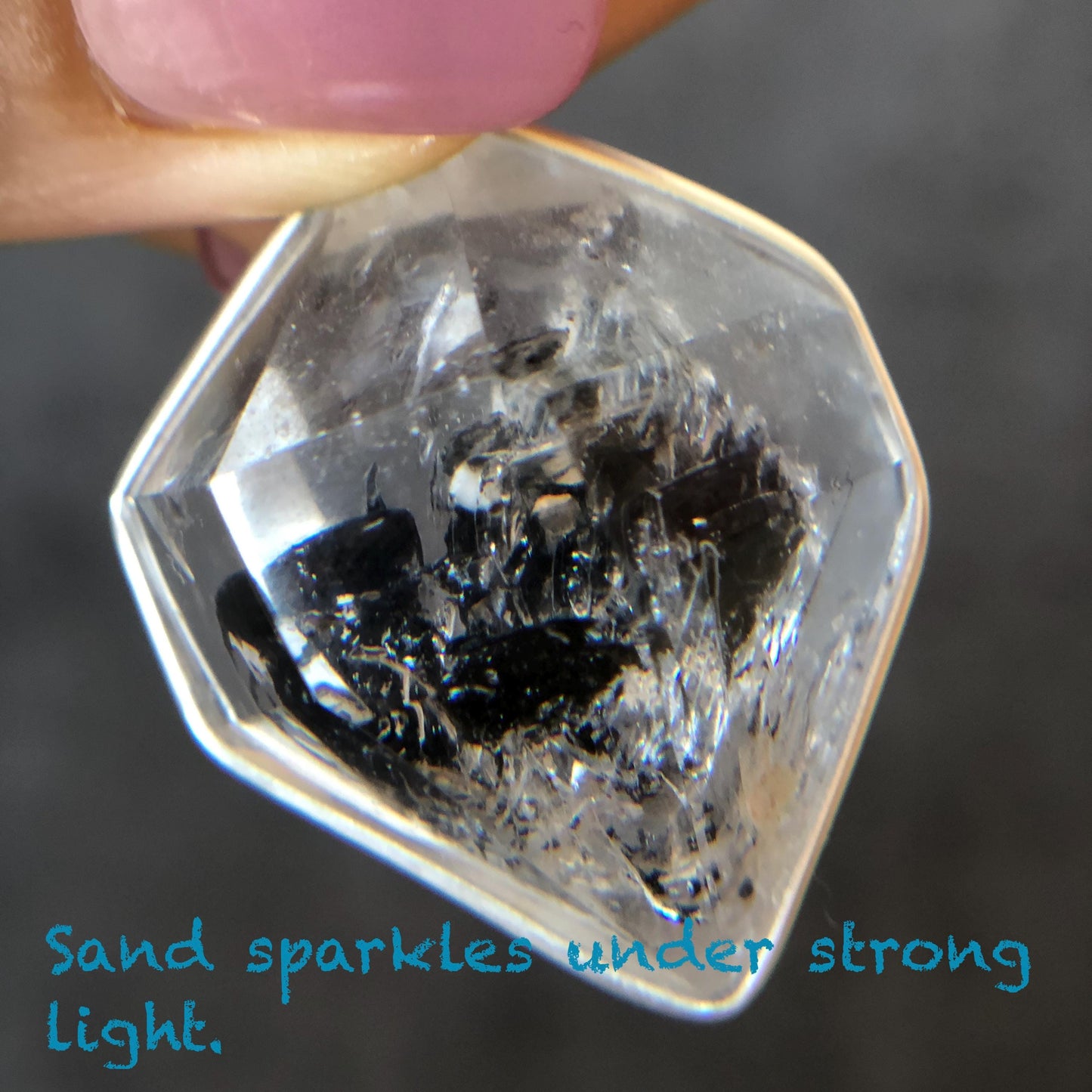 Rare Herkimer Diamond Sterling Silver Pendant Adjustable Necklace | Polished Enhydro Crystal | Multiple Moving Sand Waterfall & Big Bubble | Natural Gemstone Birthstone Gift for her | Multiple Moving Sand & Rainbow crystal enhydro quartz sand water-fall pendant necklace choker gemstone charm stone pendant choker irregular stone pendant huge crystal charm birthstone gift for her men necklace chakra crystal purify stone minerals specimen adjustable choker