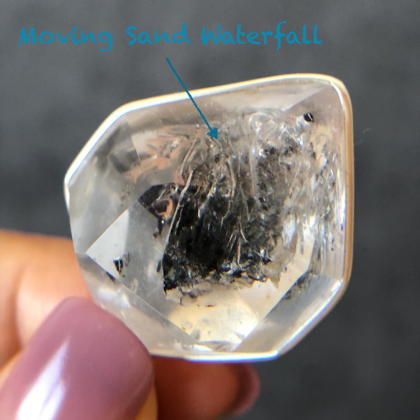 Rare Herkimer Diamond Sterling Silver Pendant Adjustable Necklace | Polished Enhydro Crystal | Multiple Moving Sand Waterfall & Big Bubble | Natural Gemstone Birthstone Gift for her | Multiple Moving Sand & Rainbow crystal enhydro quartz sand water-fall pendant necklace choker gemstone charm stone pendant choker irregular stone pendant huge crystal charm birthstone gift for her men necklace chakra crystal purify stone minerals specimen adjustable choker