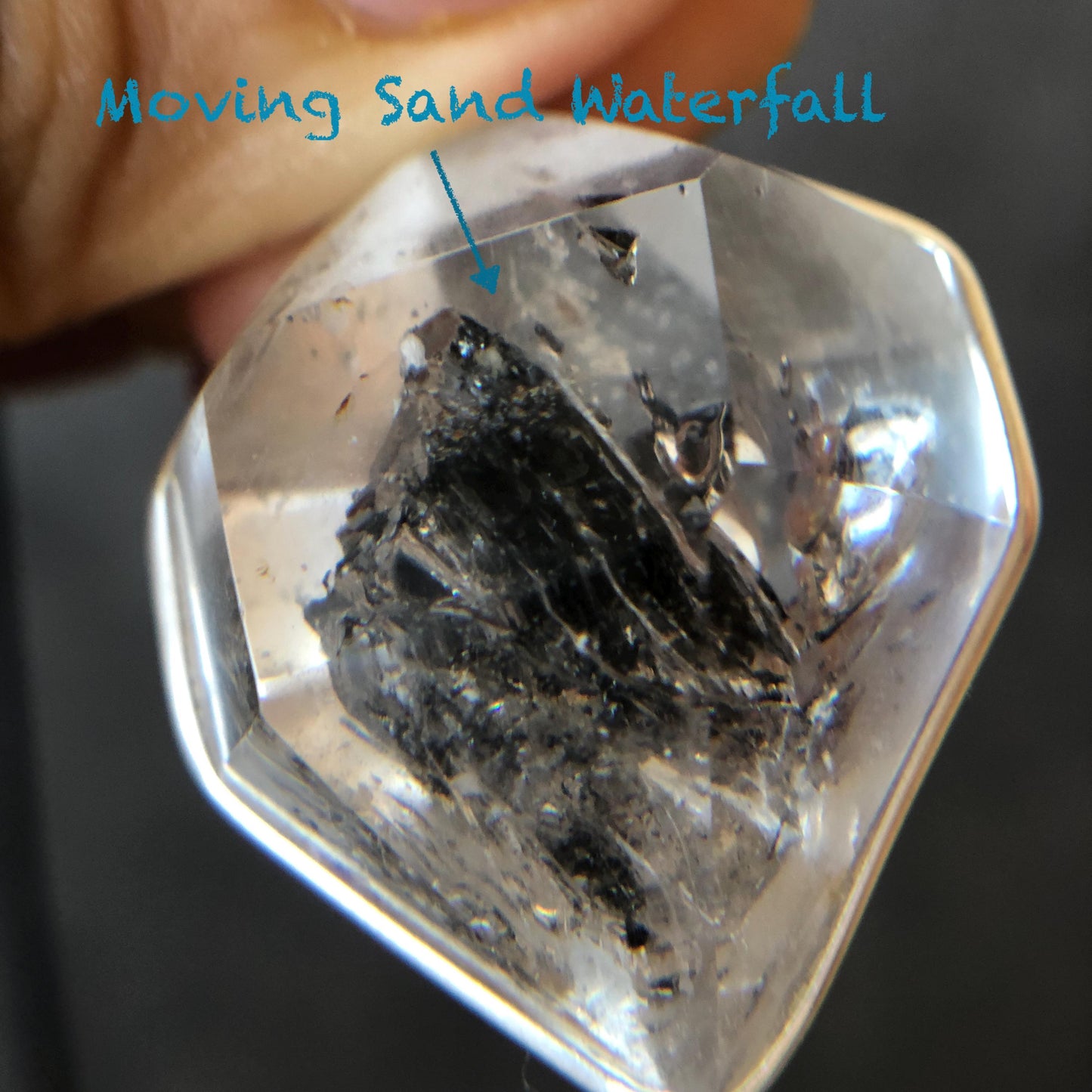 Rare Herkimer Diamond Sterling Silver Pendant Adjustable Necklace | Polished Enhydro Crystal | Multiple Moving Sand Waterfall & Big Bubble | Natural Gemstone Birthstone Gift for her | Multiple Moving Sand & Rainbow crystal enhydro quartz sand water-fall pendant necklace choker gemstone charm stone pendant choker irregular stone pendant huge crystal charm birthstone gift for her men necklace chakra crystal purify stone minerals specimen adjustable choker