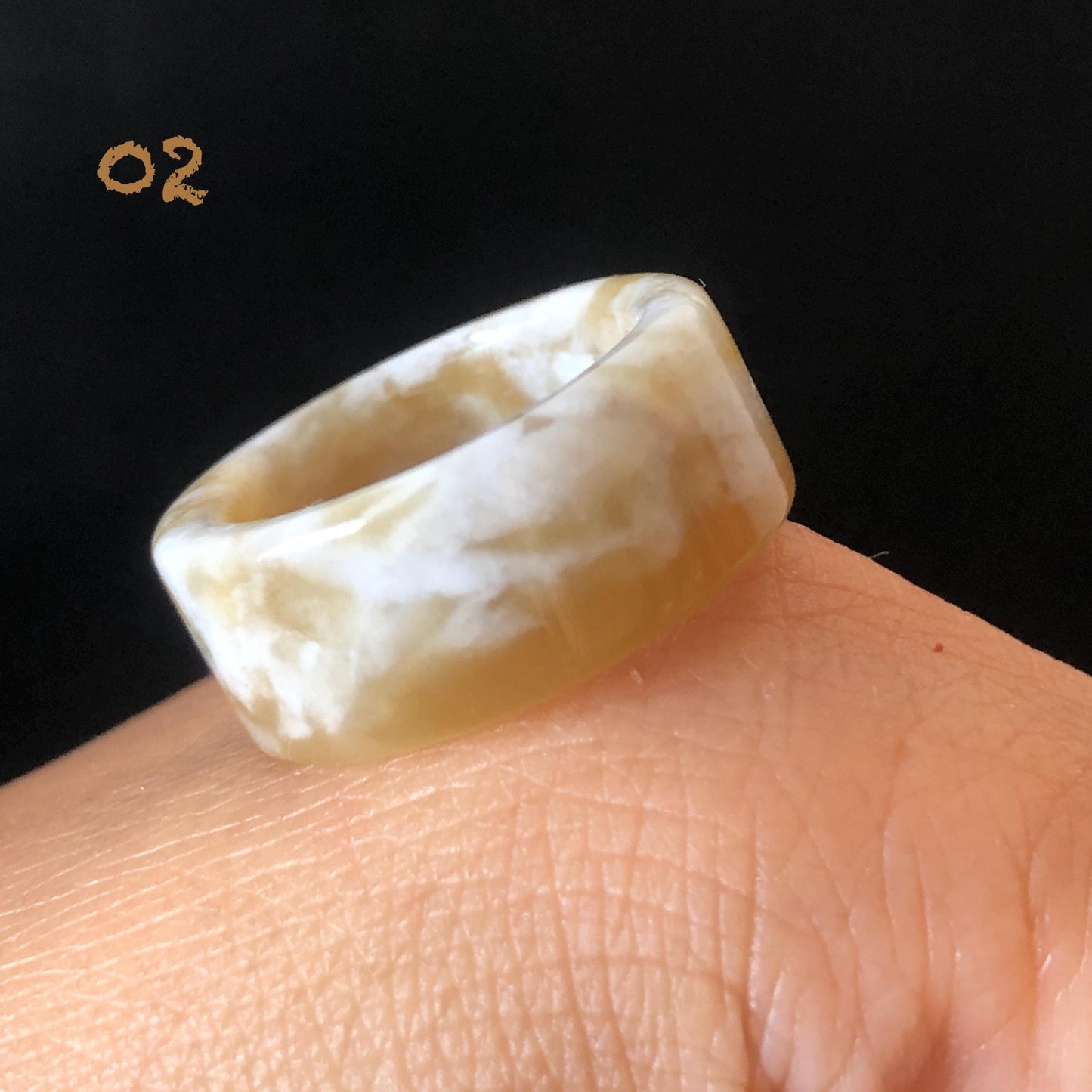 Natural Nephrite Jade Band Ring | Untreated White Jade Brown Jade Thumb Ring | Milk Coffee Latte Collection | Statement Pinky Ring US 6.25-7.5 gift for her untreated jade stackable ring cocktail ring for men square ring vintage ring chinese jade stone ring thumb ring ring pendant brown jade ring white jade ring