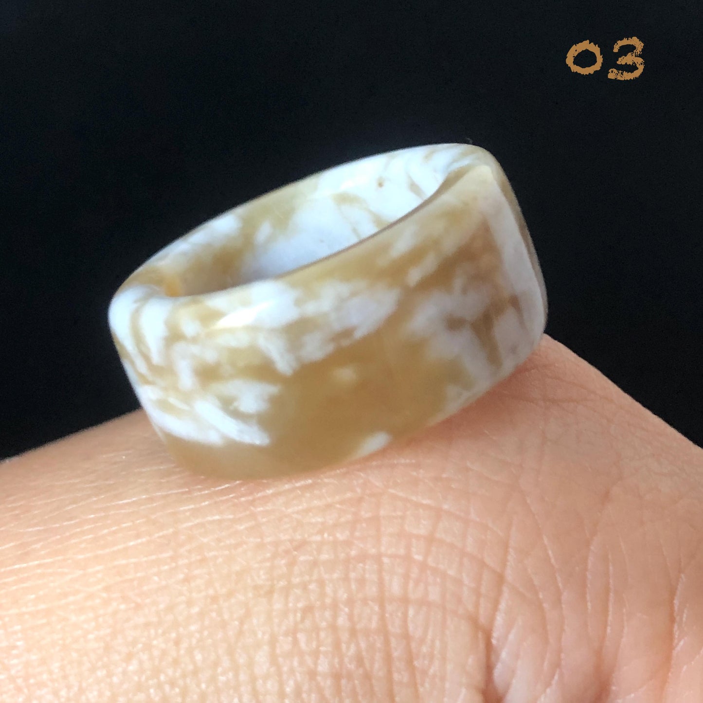 Natural Nephrite Jade Band Ring | Untreated White Jade Brown Jade Thumb Ring | Milk Coffee Latte Collection | Statement Pinky Ring US 6.25-7.5 gift for her untreated jade stackable ring cocktail ring for men square ring vintage ring chinese jade stone ring thumb ring ring pendant brown jade ring white jade ring