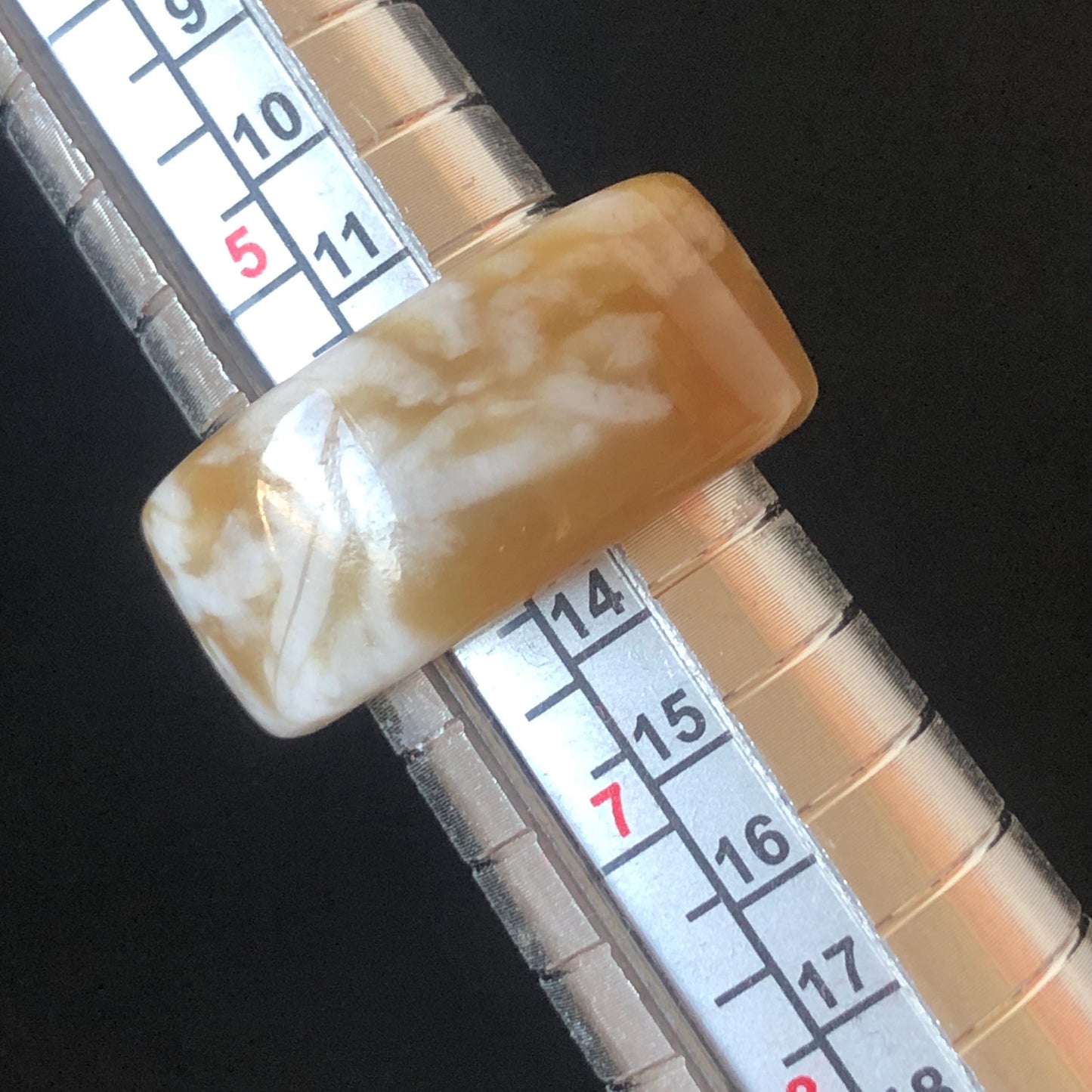 Natural Nephrite Jade Band Ring | US 6.25 | White Jade & Brown Jade Pinky Ring | Milk Coffee Latte | Women Statement Ring Stackable Ring