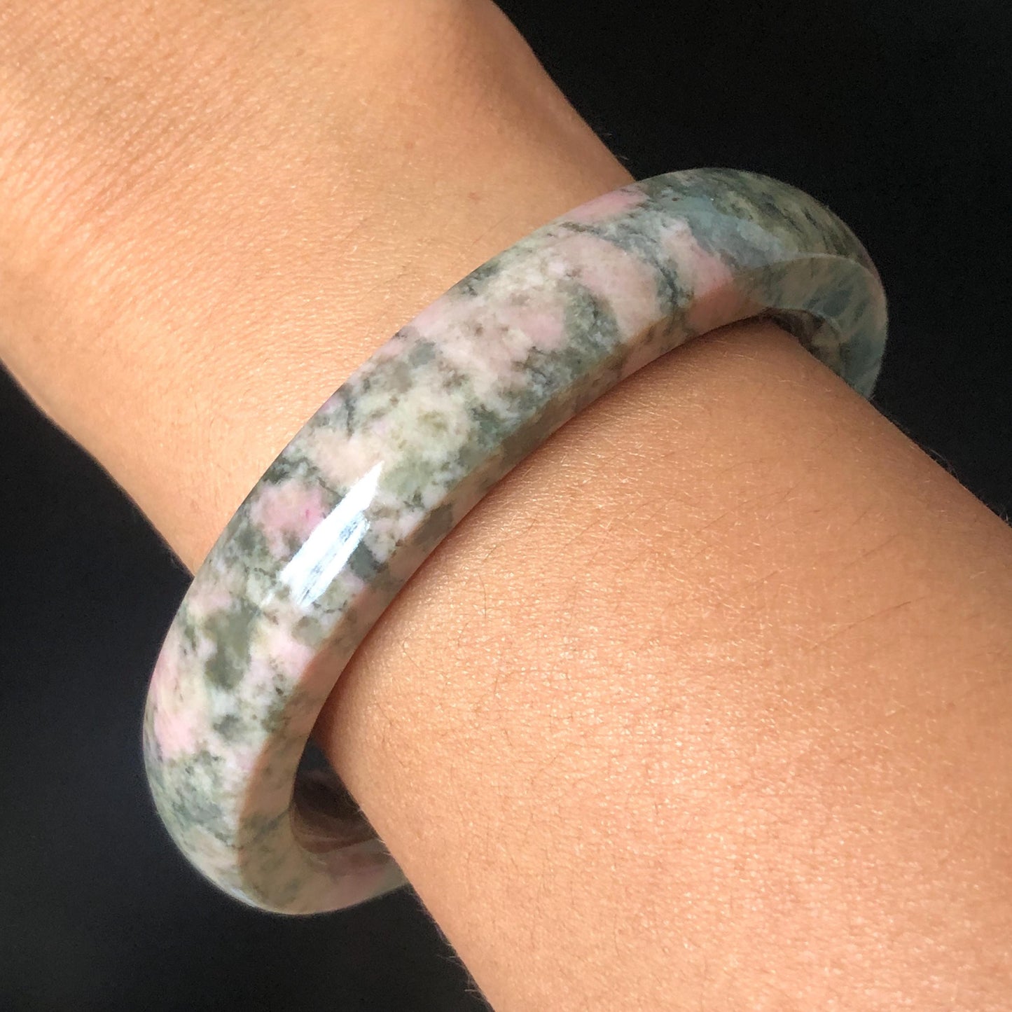 Rare Found Nephrite Jade Bangle | Natural Untreated Green Jade Pink Jade Bracelet | Pink Floral Lace | Chinese Jade Stone Bangle Gift for her Pink Jade Bangle Green Jade Bracelet Vintage Bangle Antique Bracelet Pink Stone Bangle Pink Gemstone Bracelet bangles for women flower bangle