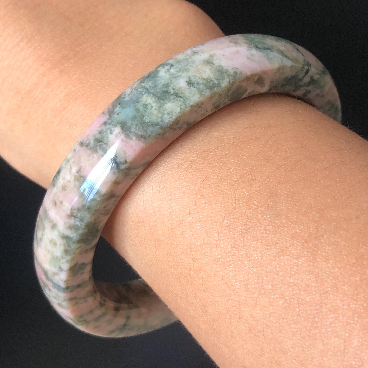 Rare Found Nephrite Jade Bangle | Natural Untreated Green Jade Pink Jade Bracelet | Pink Floral Lace | Chinese Jade Stone Bangle Gift for her Pink Jade Bangle Green Jade Bracelet Vintage Bangle Antique Bracelet Pink Stone Bangle Pink Gemstone Bracelet bangles for women flower bangle