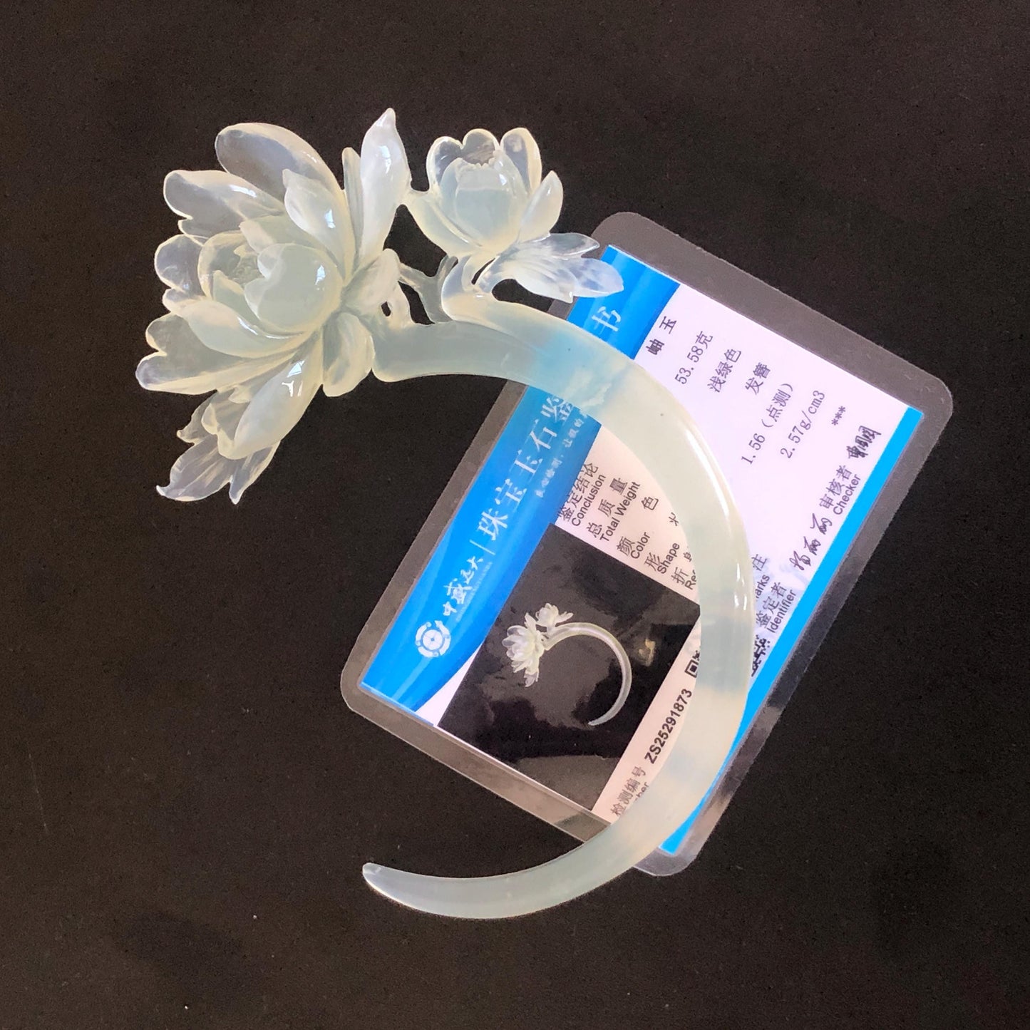 Xiu Jade Serpentine Hand Carved Peony Flower Hair Pin | Certified Natural Ice White Jade Crescent Moon Hair Stick | Handcrafted Hair Fork Bridal Wedding Headpiece gift for her japanese hairpin korean hair stick chinese hair fork vintage hair comb antique hair pins hanfu hair stick bridal shower hair jewelry wedding headpiece bridal shower gift engagement hair accessory jade carving hand engraved jade hand carved flower jade hairpins untreated natural jade certificate handcraft jade moon hairpin