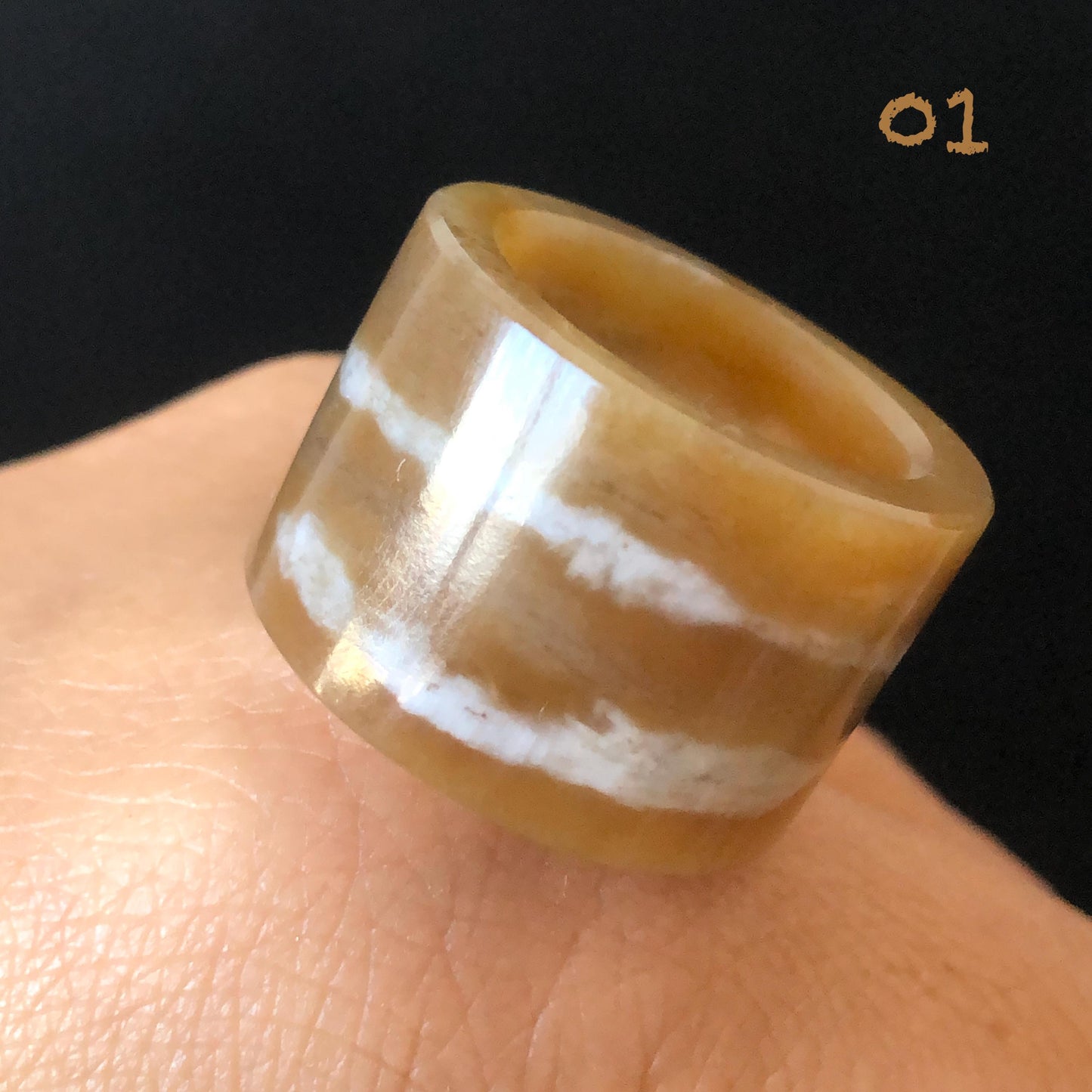Natural Nephrite Jade Band Ring | Untreated White Jade Brown Jade Thumb Ring | Milk Coffee Latte Collection | Statement Pinky Ring US 6.25-7.5 gift for her untreated jade stackable ring cocktail ring for men square ring vintage ring chinese jade stone ring thumb ring ring pendant brown jade ring white jade ring