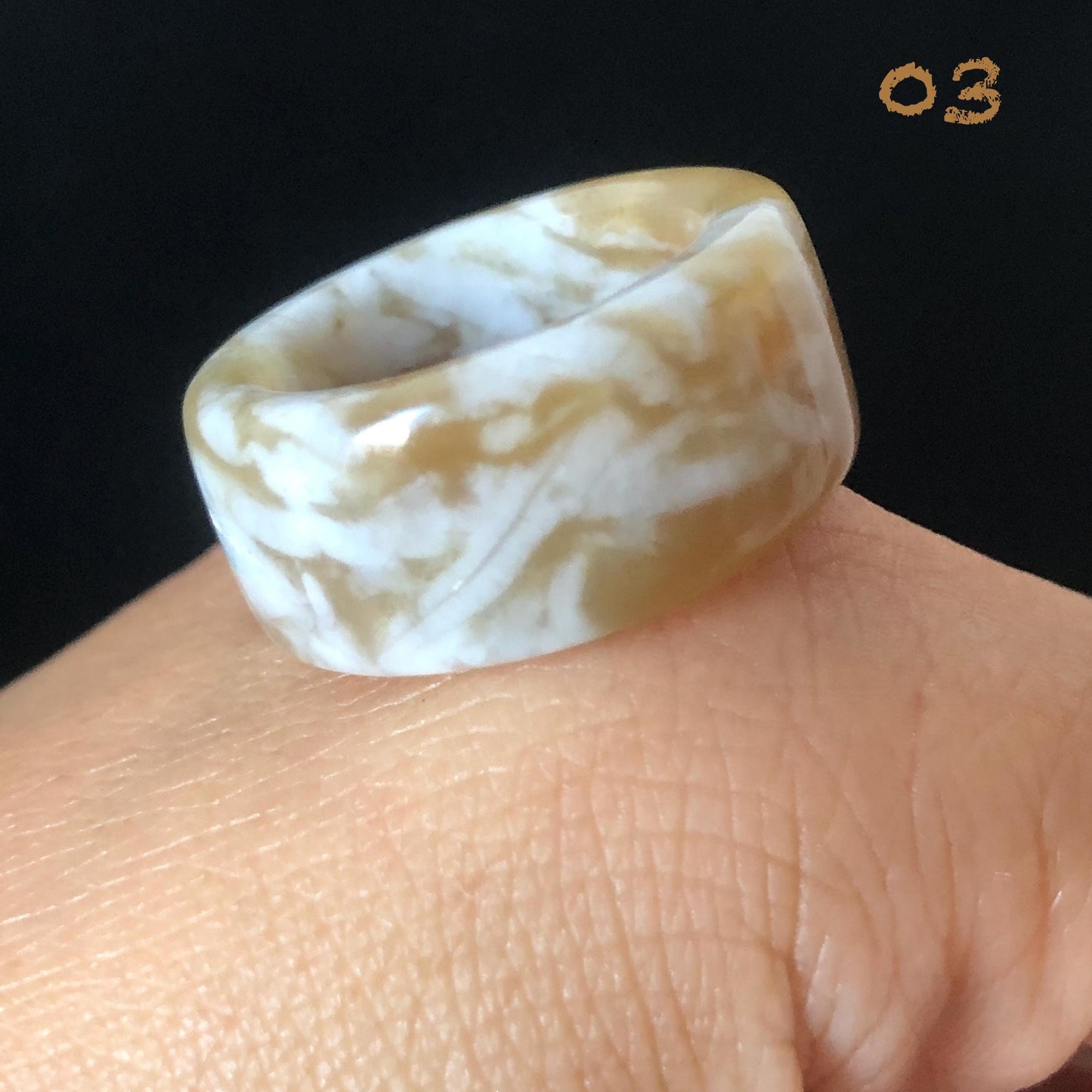 Natural Nephrite Jade Band Ring | Untreated White Jade Brown Jade Thumb Ring | Milk Coffee Latte Collection | Statement Pinky Ring US 6.25-7.5 gift for her untreated jade stackable ring cocktail ring for men square ring vintage ring chinese jade stone ring thumb ring ring pendant brown jade ring white jade ring