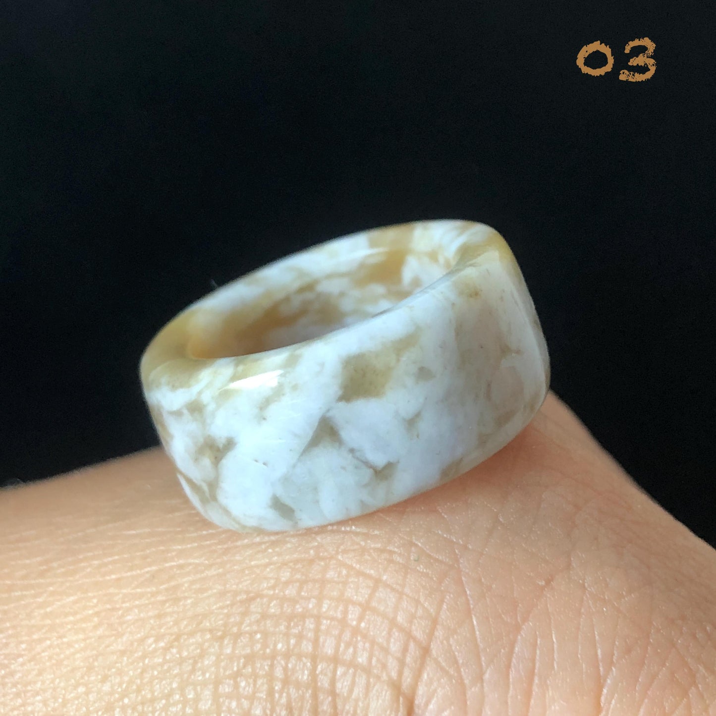 Natural Nephrite Jade Band Ring | Untreated White Jade Brown Jade Thumb Ring | Milk Coffee Latte Collection | Statement Pinky Ring US 6.25-7.5 gift for her untreated jade stackable ring cocktail ring for men square ring vintage ring chinese jade stone ring thumb ring ring pendant brown jade ring white jade ring