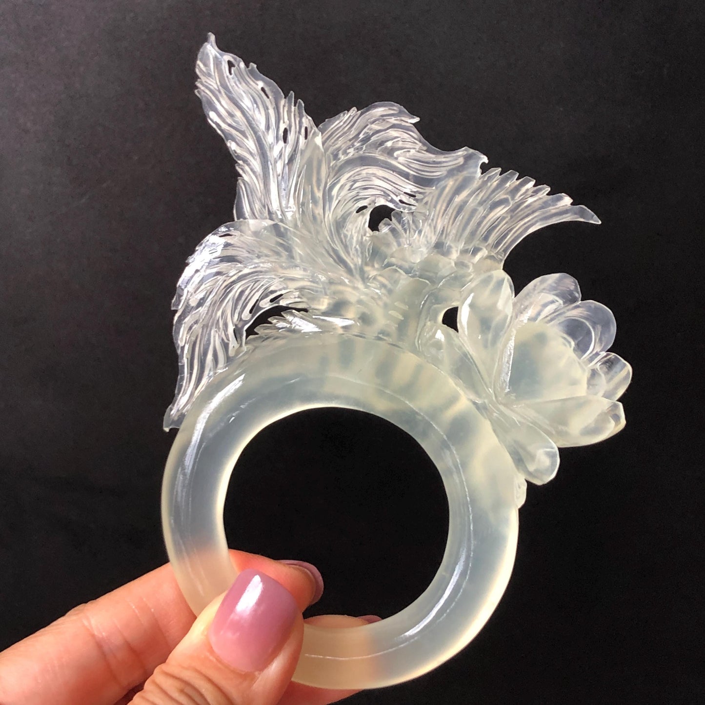 Xiu Jade Serpentine Hand Carved Phoenix & Peony Hair Pin: Certified Natural Ice White Jade Hair Stick, Asian Vintage Hair Fork | Chinese Vintage Hanfu Antique Bridal Hair Fork Gift for her japanese hairpin korean hair stick chinese hair fork vintage hair comb antique hair pins hanfu hair stick bridal shower hair jewelry wedding headpiece engagement hair accessory jade carving hand engraved jade hand carved flower jade hairpins untreated natural jade with certificate phoenix carving peony carving