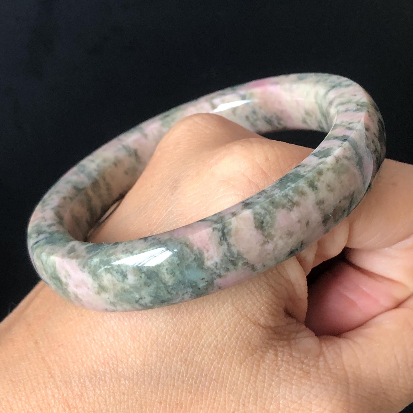 Rare Found Nephrite Jade Bangle | Natural Untreated Green Jade Pink Jade Bracelet | Pink Floral Lace | Chinese Jade Stone Bangle Gift for her Pink Jade Bangle Green Jade Bracelet Vintage Bangle Antique Bracelet Pink Stone Bangle Pink Gemstone Bracelet bangles for women flower bangle