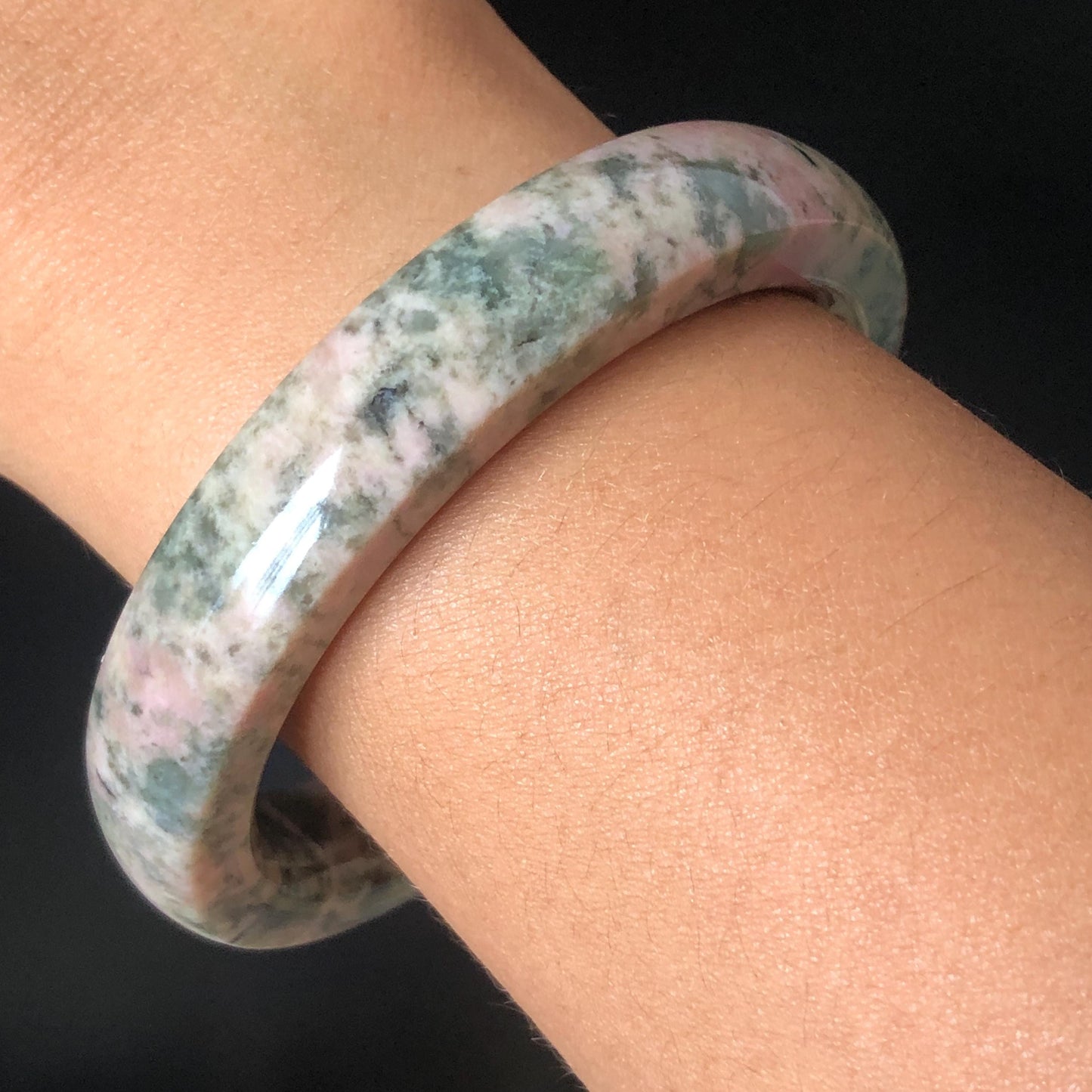Rare Found Nephrite Jade Bangle | Natural Untreated Green Jade Pink Jade Bracelet | Pink Floral Lace | Chinese Jade Stone Bangle Gift for her Pink Jade Bangle Green Jade Bracelet Vintage Bangle Antique Bracelet Pink Stone Bangle Pink Gemstone Bracelet bangles for women flower bangle