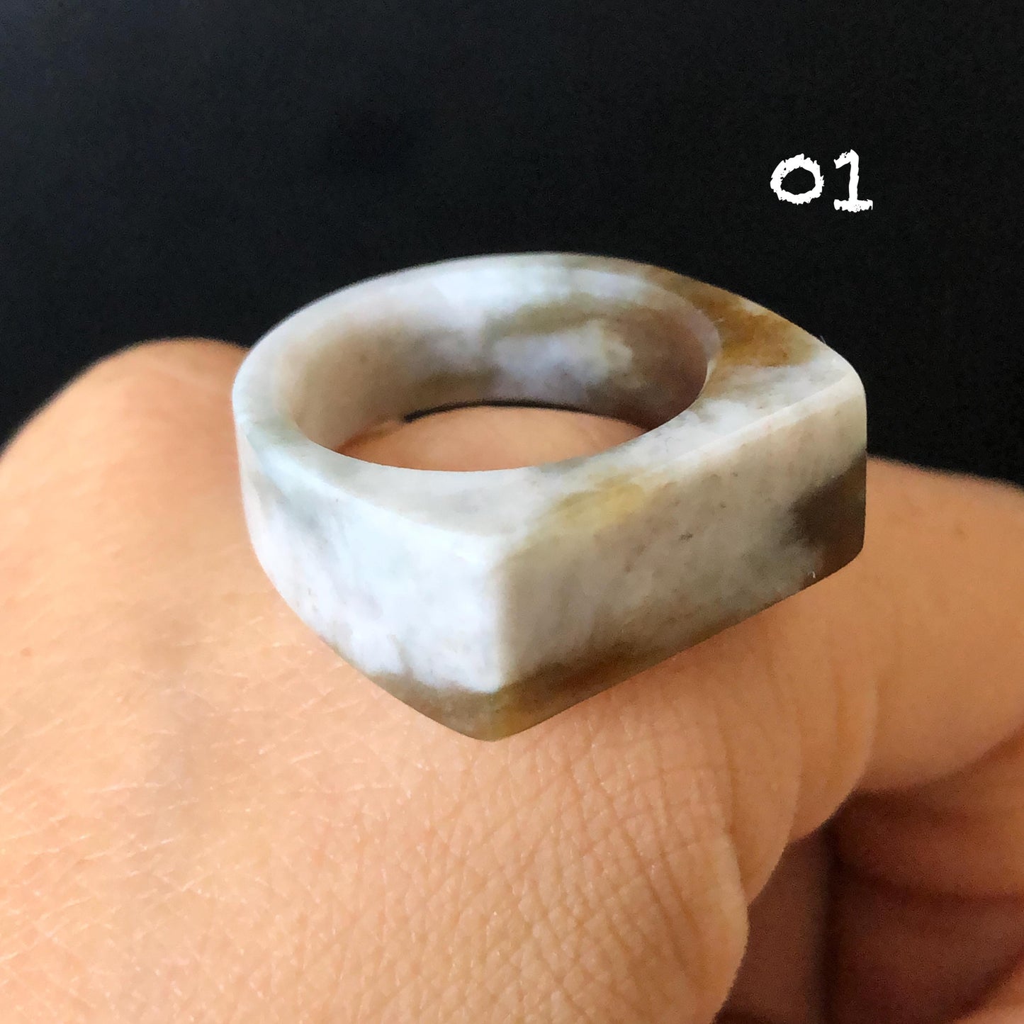 Natural Nephrite Jade Chocolate Milk Collection Band Ring:Untreated White Jade & Brown Jade Women Statement Ring US 7.75-8 gift for her untreated jade stackable ring cocktail ring for men square ring vintage ring chinese jade stone ring thumb ring ring for men vintage ring antique ring jade cocktail ring jade band ring
