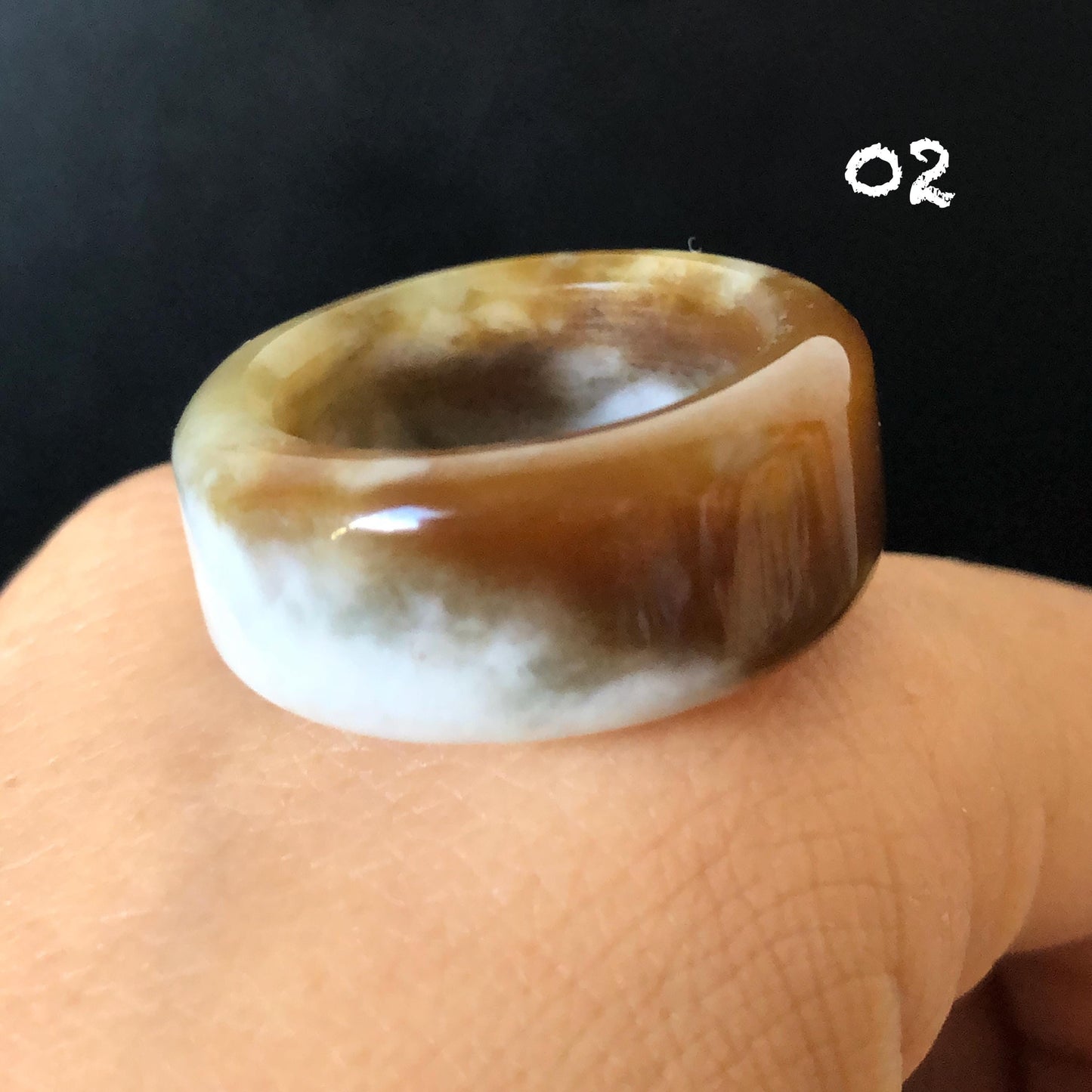 Natural Nephrite Jade Chocolate Milk Collection Band Ring:Untreated White Jade & Brown Jade Women Statement Ring US 7.75-8 gift for her untreated jade stackable ring cocktail ring for men square ring vintage ring chinese jade stone ring thumb ring ring for men vintage ring antique ring jade cocktail ring jade band ring