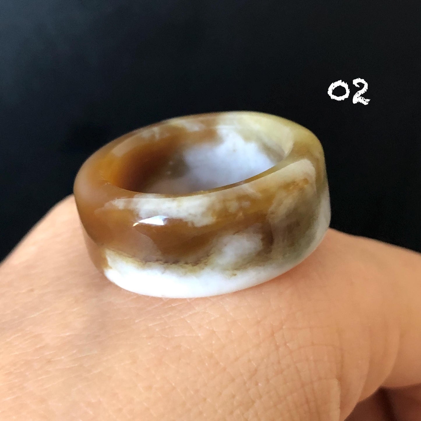 Natural Nephrite Jade Chocolate Milk Collection Band Ring:Untreated White Jade & Brown Jade Women Statement Ring US 7.75-8 gift for her untreated jade stackable ring cocktail ring for men square ring vintage ring chinese jade stone ring thumb ring ring for men vintage ring antique ring jade cocktail ring jade band ring