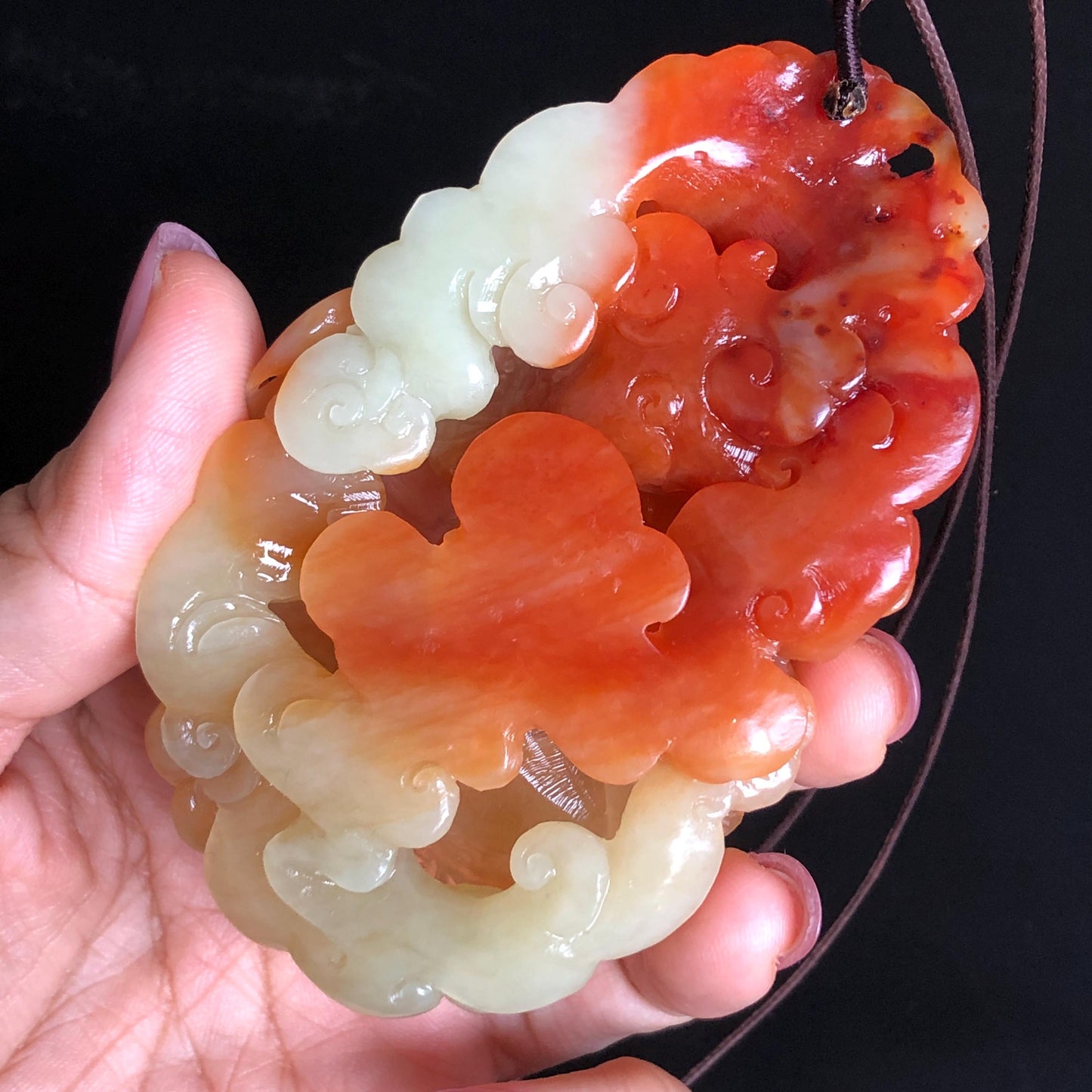 Rare Found Xiu Jade Serpentine Hand Carved Dragon & Phoenix Pendant Adjustable Necklace: Certified Natural Red Jade Stone Crystal Carving Jewelry Yellow Jade Gold Jade Natural Untreated Jade with Certificate Chinese Jade Hand Engraved Jade Charm Handcrafted Pendant Antique Jade Pendant Rare Jade Marriage Gift Wedding Gift Dragon Carving Phoenix Carving 3D Stone Carving Large Pendant Choker Necklace Adjustable Necklace