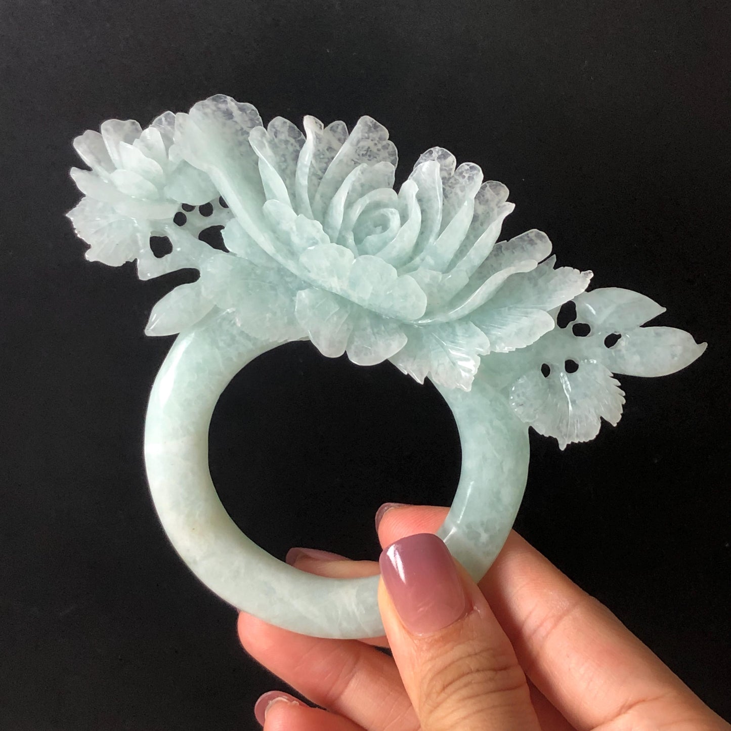 Xiu Jade Serpentine Hand Carved Peony Hair Pin: Certified Natural Frosty Sky Blue Jade Hair Stick, Asian Vintage Hair Fork | Chinese Vintage Hanfu Antique Bridal Hair Fork Gift for her japanese hairpin korean hair stick chinese hair fork vintage hair comb antique hair pins hanfu hair stick bridal shower hair jewelry wedding headpiece engagement hair accessory jade carving hand engraved jade hand carved flower jade hairpins untreated natural jade with certificate phoenix carving peony carving