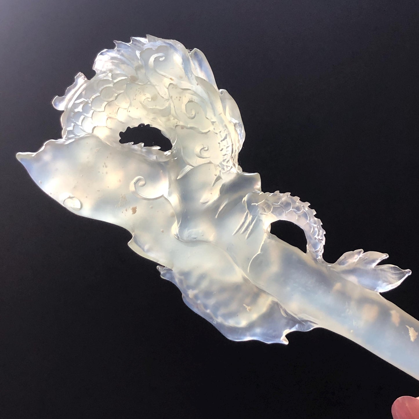 Asian Vintage Hair Fork Gift for her japanese hairpin korean hair stick hanfu hair fork vintage hair comb antique hair pins dragon carving hand engraved dragon white jade carving hand carved dragon hair stick tassel wedding headpiece bridal shower gift bridal hair clip ice dragon hair stick mountain carving cloud carving landscape carving