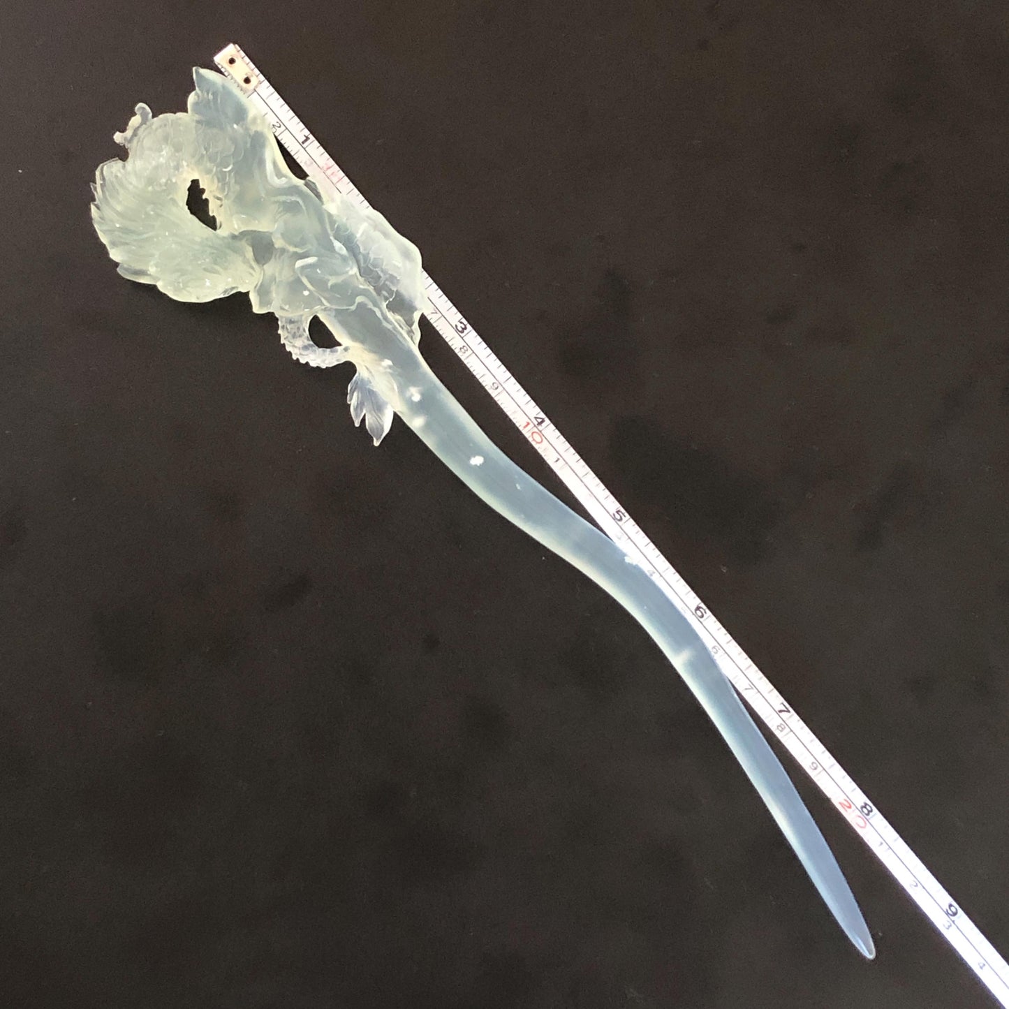 Asian Vintage Hair Fork Gift for her japanese hairpin korean hair stick hanfu hair fork vintage hair comb antique hair pins dragon carving hand engraved dragon white jade carving hand carved dragon hair stick tassel wedding headpiece bridal shower gift bridal hair clip ice dragon hair stick mountain carving cloud carving landscape carving