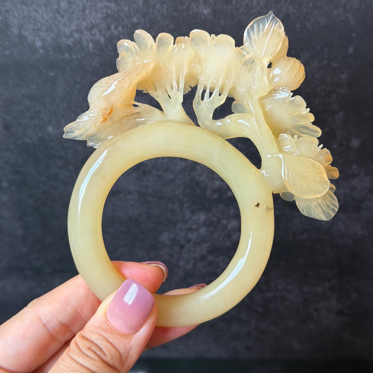 Xiu Jade Serpentine Hand Carved Bird & Daisy Flower Hair Pin: Certified Natural Beige Jade Hair Stick, Asian Vintage Hair Fork | Chinese Vintage Hanfu Antique Gift for her japanese hairpin korean hair stick chinese hair fork vintage hair comb antique hair pins hanfu hair stick bridal shower hair jewelry wedding headpiece engagement hair accessory jade carving hand engraved jade hand carved flower jade hairpins untreated natural jade with certificate bird carving daisy carving bi-colour jade