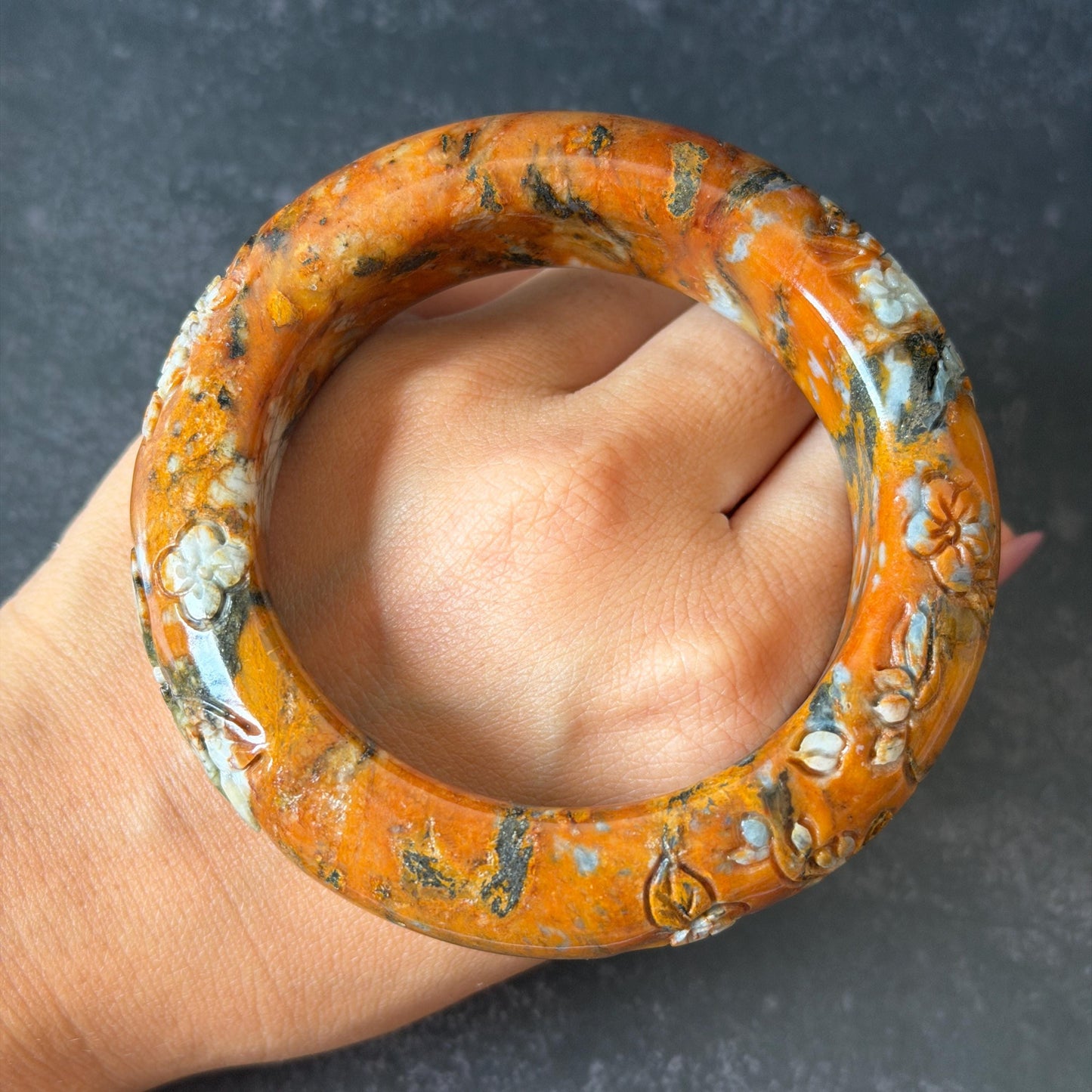 58.6mm Xiu Jade Serpentine Hand Carved Peony Flowers Bangle: Natural White and Brown Jade Handcrafted Bracelet, Stone Carving Gemstone Jewelry
Gift for her wide jade bangle jade carving hand engraved stone carving natural untreated jade bracelet white jade brown jade handcraft jade peony carving flower carving chinese jade vintage bangle antique bracelet Osmanthus flower antique bangle hand engraved jewelry