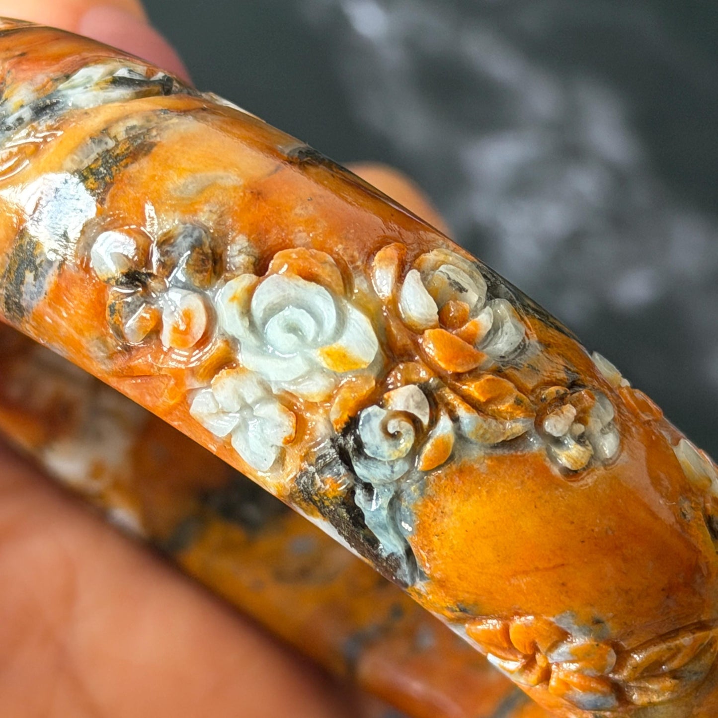 58.6mm Xiu Jade Serpentine Hand Carved Peony Flowers Bangle: Natural White and Brown Jade Handcrafted Bracelet, Stone Carving Gemstone Jewelry
Gift for her wide jade bangle jade carving hand engraved stone carving natural untreated jade bracelet white jade brown jade handcraft jade peony carving flower carving chinese jade vintage bangle antique bracelet Osmanthus flower antique bangle hand engraved jewelry