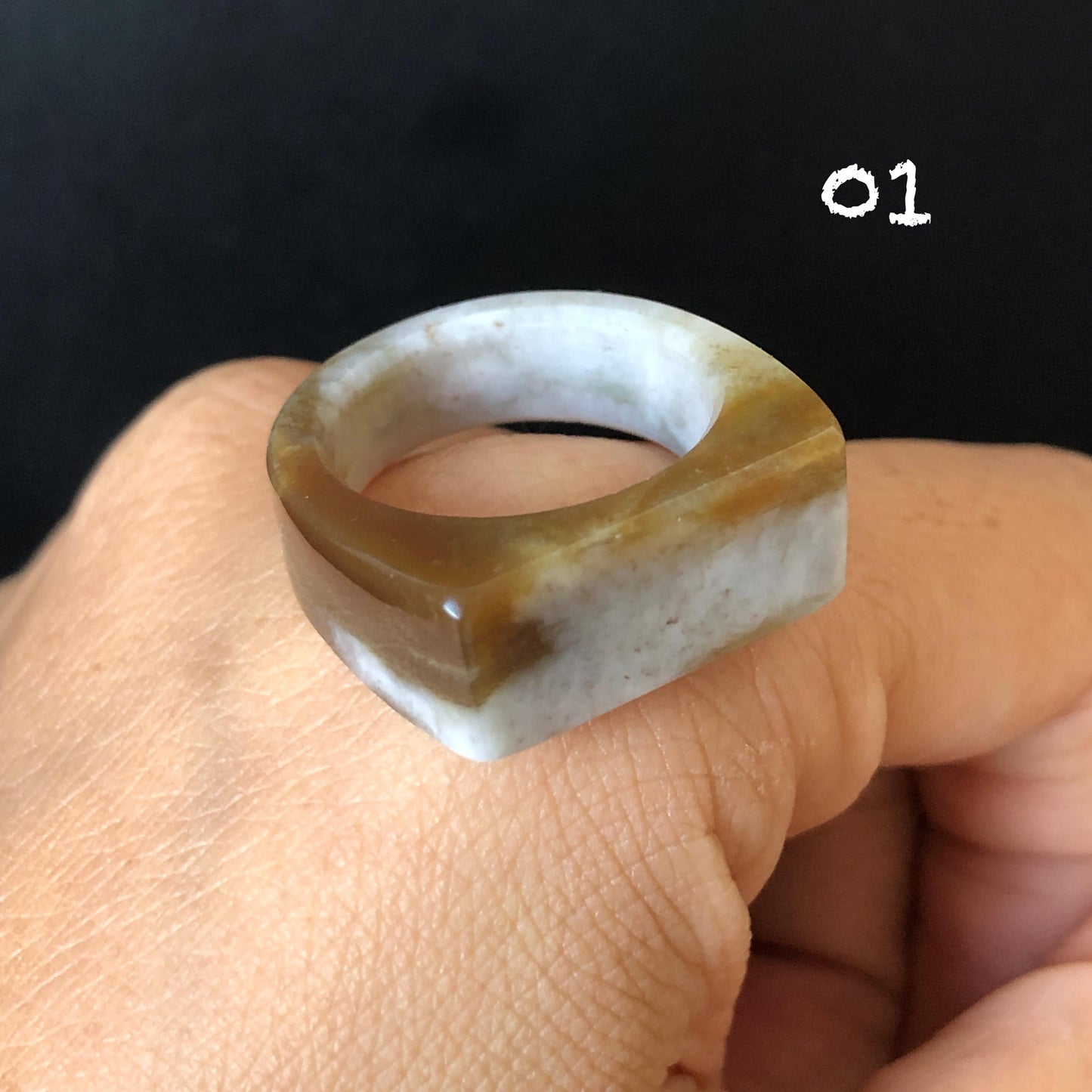 Natural Nephrite Jade Chocolate Milk Collection Band Ring:Untreated White Jade & Brown Jade Women Statement Ring US 7.75-8 gift for her untreated jade stackable ring cocktail ring for men square ring vintage ring chinese jade stone ring thumb ring ring for men vintage ring antique ring jade cocktail ring jade band ring