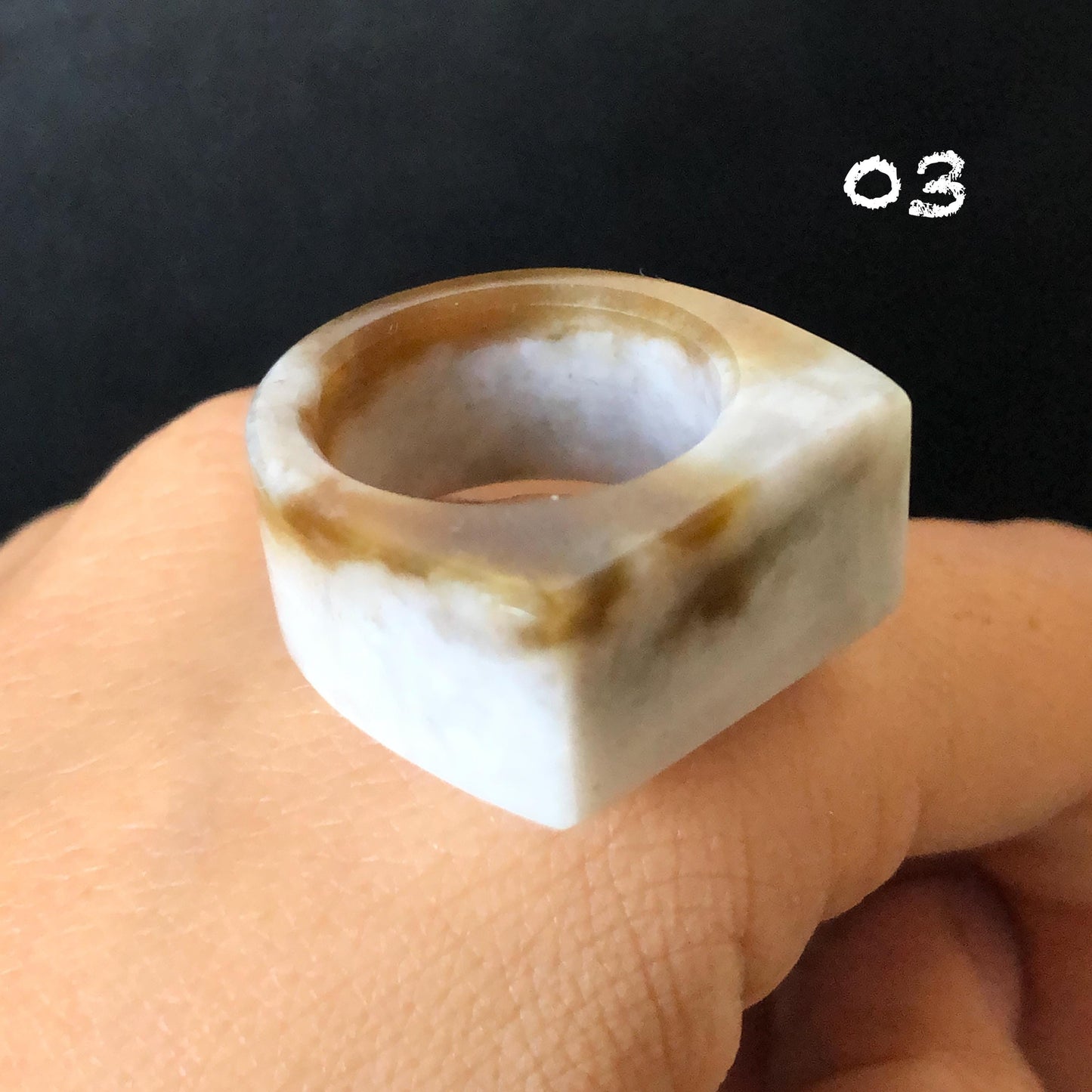 Natural Nephrite Jade Chocolate Milk Collection Band Ring:Untreated White Jade & Brown Jade Women Statement Ring US 7.75-8 gift for her untreated jade stackable ring cocktail ring for men square ring vintage ring chinese jade stone ring thumb ring ring for men vintage ring antique ring jade cocktail ring jade band ring
