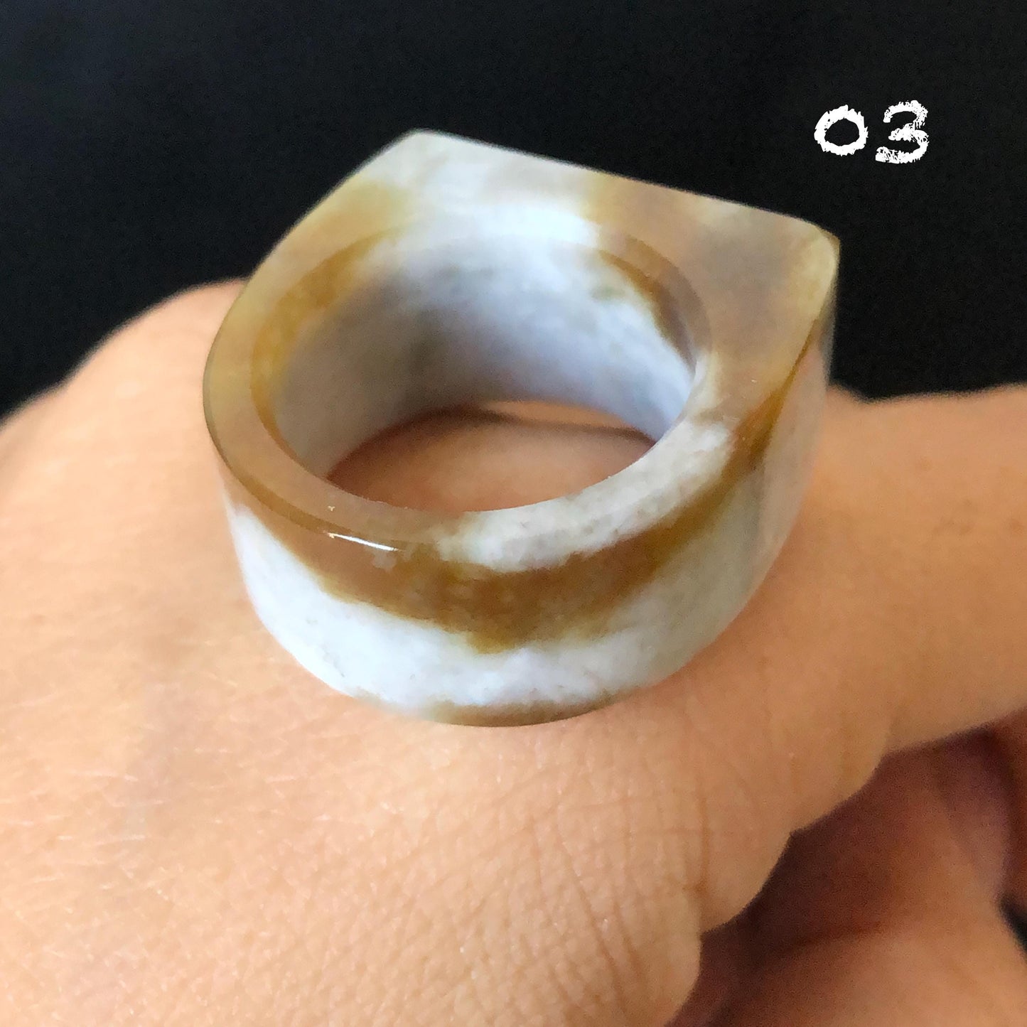 Natural Nephrite Jade Chocolate Milk Collection Band Ring:Untreated White Jade & Brown Jade Women Statement Ring US 7.75-8 gift for her untreated jade stackable ring cocktail ring for men square ring vintage ring chinese jade stone ring thumb ring ring for men vintage ring antique ring jade cocktail ring jade band ring