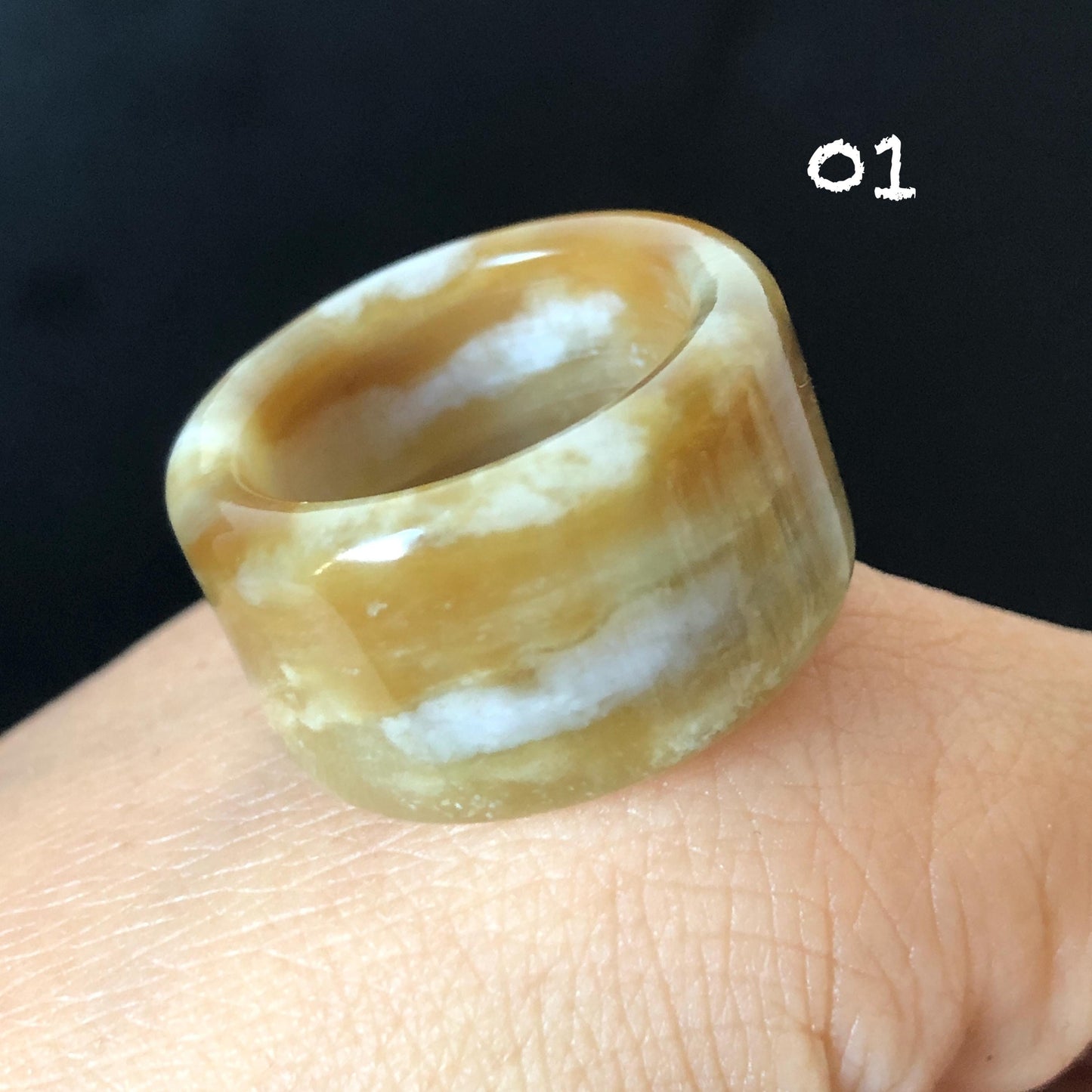 Natural Nephrite Jade Toffee Candy Collection Band Ring US 7.75:Untreated White and Brown Jade Women Statement Ring Wide Band Thumb Ring gift for her untreated jade stackable ring cocktail ring for men square ring vintage ring chinese jade stone ring thumb ring ring for men vintage ring antique ring jade cocktail ring jade band ring women statement ring toffee candy swirl pattern