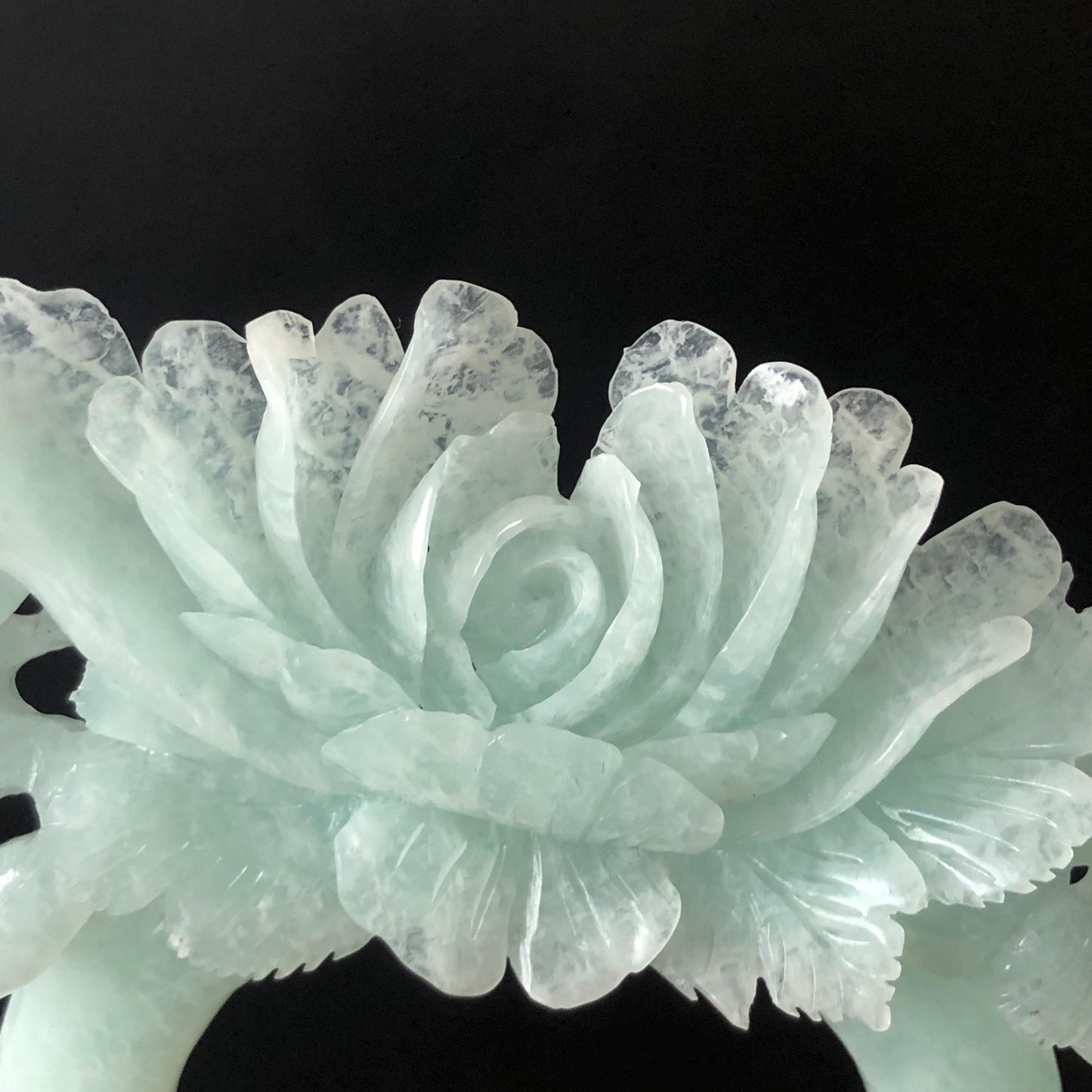 Xiu Jade Serpentine Hand Carved Peony Hair Pin: Certified Natural Frosty Sky Blue Jade Hair Stick, Asian Vintage Hair Fork | Chinese Vintage Hanfu Antique Bridal Hair Fork Gift for her japanese hairpin korean hair stick chinese hair fork vintage hair comb antique hair pins hanfu hair stick bridal shower hair jewelry wedding headpiece engagement hair accessory jade carving hand engraved jade hand carved flower jade hairpins untreated natural jade with certificate phoenix carving peony carving