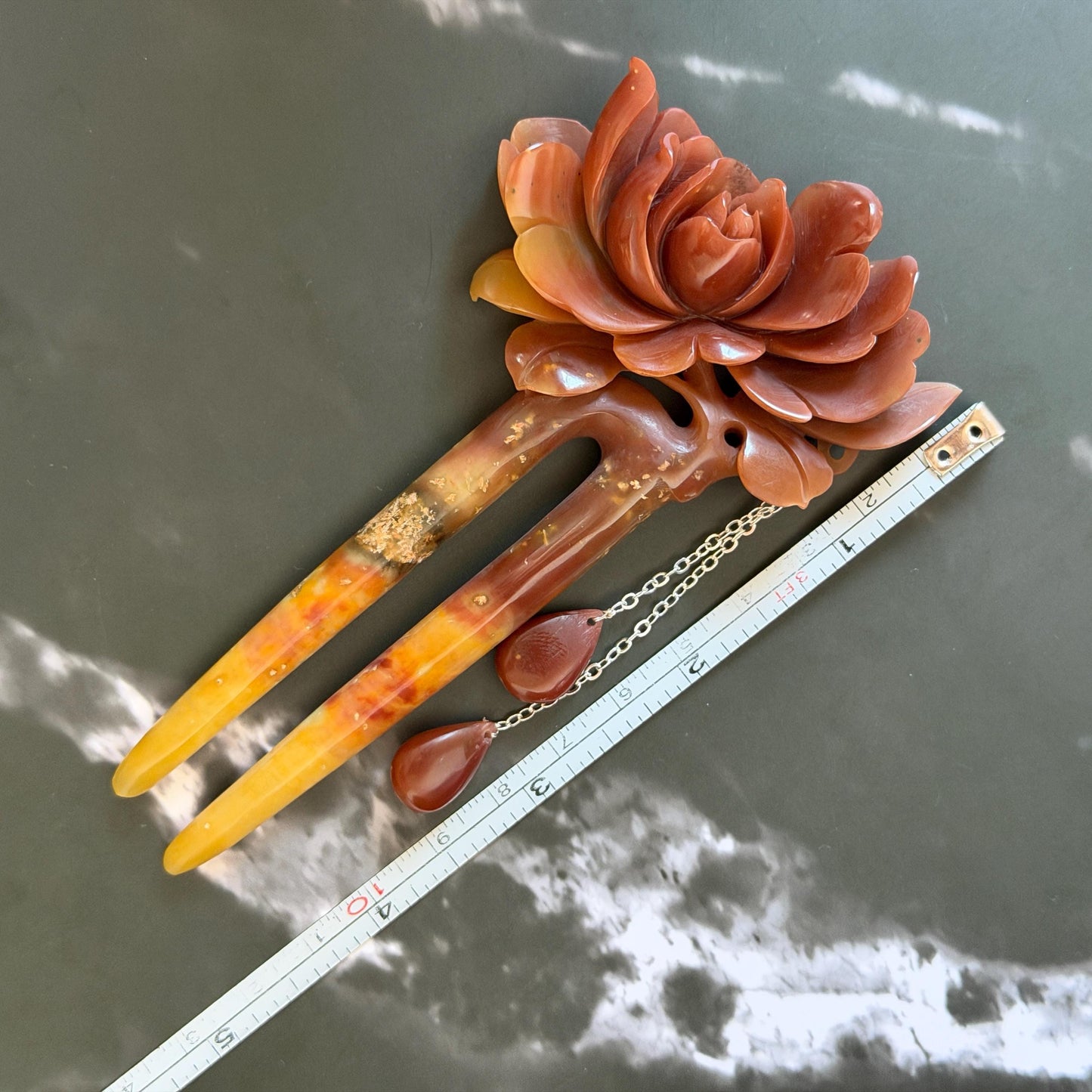 Xiu Jade Serpentine Hand Carved Camellia Flower Hair Fork: Certified Natural Red Jade Hairpin, Vintage Hanfu Hair Jewelry Gift for her Bridal Shower gift bridal hair clip wedding headpiece wedding hair jewelry bridal hair accessories red jade carving white jade hand engraved flower hair stick japanese hairpins korean hair stick chinese hair comb vintage hair pins antique hair fork hanfu hair pins certified untreated jade