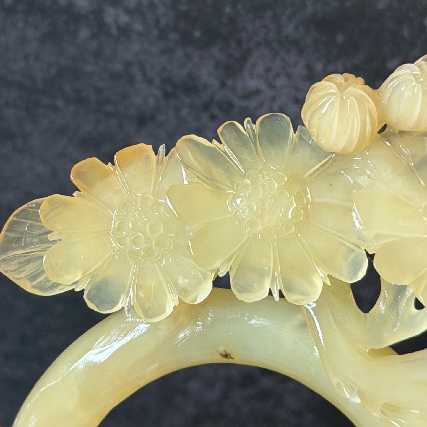 Xiu Jade Serpentine Hand Carved Bird & Daisy Flower Hair Pin: Certified Natural Beige Jade Hair Stick, Asian Vintage Hair Fork | Chinese Vintage Hanfu Antique Gift for her japanese hairpin korean hair stick chinese hair fork vintage hair comb antique hair pins hanfu hair stick bridal shower hair jewelry wedding headpiece engagement hair accessory jade carving hand engraved jade hand carved flower jade hairpins untreated natural jade with certificate bird carving daisy carving bi-colour jade