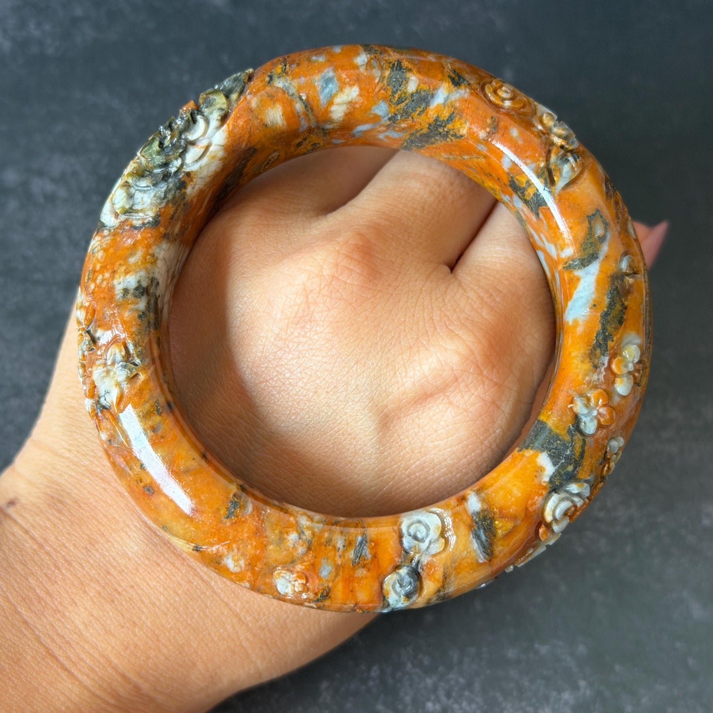 58.6mm Xiu Jade Serpentine Hand Carved Peony Flowers Bangle: Natural White and Brown Jade Handcrafted Bracelet, Stone Carving Gemstone Jewelry
Gift for her wide jade bangle jade carving hand engraved stone carving natural untreated jade bracelet white jade brown jade handcraft jade peony carving flower carving chinese jade vintage bangle antique bracelet Osmanthus flower antique bangle hand engraved jewelry