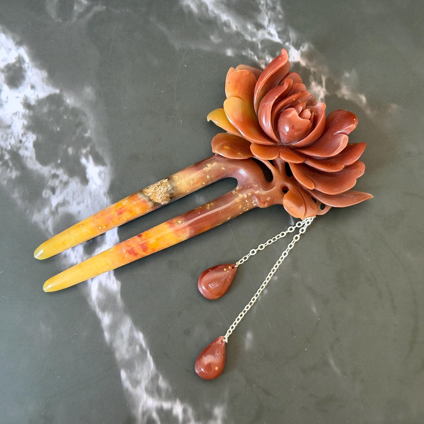 Xiu Jade Serpentine Hand Carved Camellia Flower Hair Fork: Certified Natural Red Jade Hairpin, Vintage Hanfu Hair Jewelry Gift for her Bridal Shower gift bridal hair clip wedding headpiece wedding hair jewelry bridal hair accessories red jade carving white jade hand engraved flower hair stick japanese hairpins korean hair stick chinese hair comb vintage hair pins antique hair fork hanfu hair pins certified untreated jade