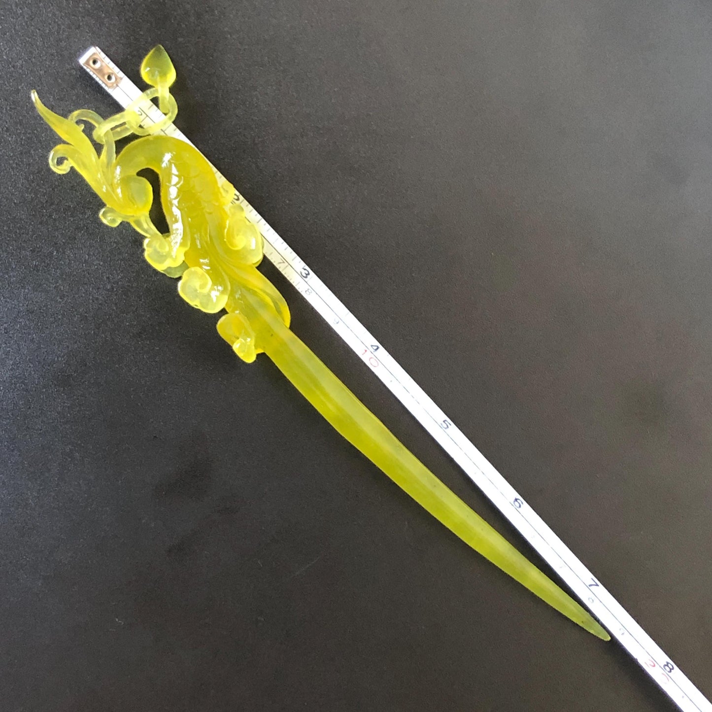 Xiu Jade (Serpentine) Hand Carved Golden Phoenix Hair Pin: Natural Ice Yellow Jade Handcrafted Hair Stick 3D Stone Carving Asian Chinese Vintage Hanfu Hair Fork gift for her yellow jade carving phoenix carving peony carving certified natural jade untreated jade with certificate chinese hairpins japanese hair pins korean hair stick hanfu hair comb antique hair fork wedding headpiece