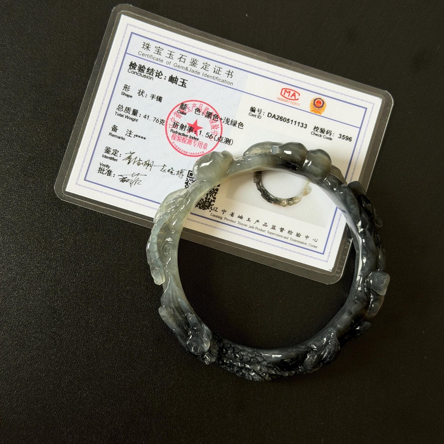 Custom Size 50-70mm! Xiu Jade Qilin Kirin Brings Treasures Hand Carved Bangle: Certified Natural Serpentine Ice grey black white Jade handcrafted Bracelet 3D stone carving Accept Customized order tailor-made bangle customized gift Kirin lover gift for her custom size bangle natural jade with certificate bracelet grey jade certified jade black jade white jade carving hand engraved jewelry carving personalized gift make to order antique bracelet chinese untreated jade birthday gift good fortune