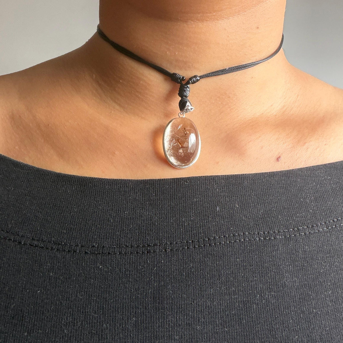 Rare! Polished Enhydro Quartz Flowing Chalcopyrite & Yellow Sand Waterfall with shifting bubble Inclusion Crystal Cabochon Pendant Necklace | Natural Gemstone Birthstone Gift for her quicksand enhydro quartz sand water-fall choker gemstone charm polished stone pendant birthstone men necklace chakra crystal minerals specimen sterling silver wire wrapped pendant inclusion quartz yellow sand inclusion rainbow quartz bubble inclusion cabochon inclusion crystal palm stone for meditation