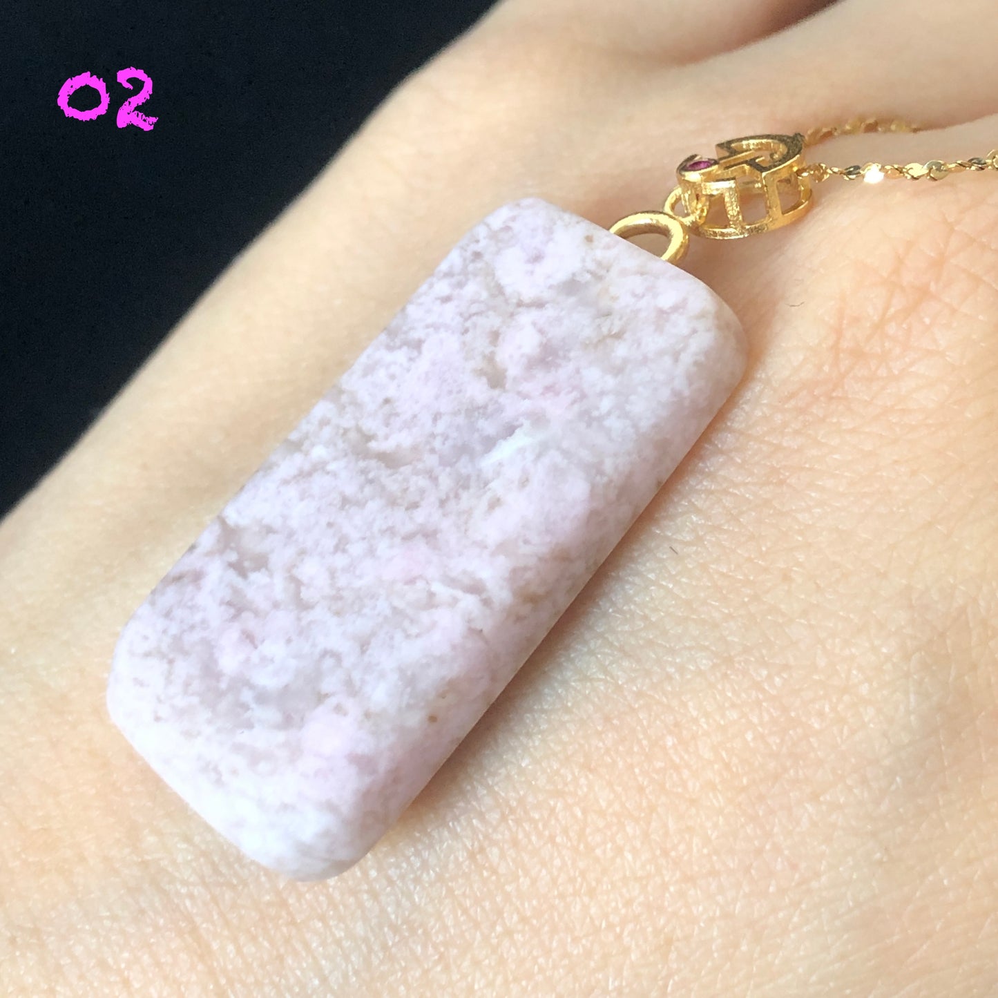 Natural Hetian Jade (Nephrite) Sakura Pink Pendant with Gold Plated s925 Sliver Pendant Buckle | Baby Pink Charm