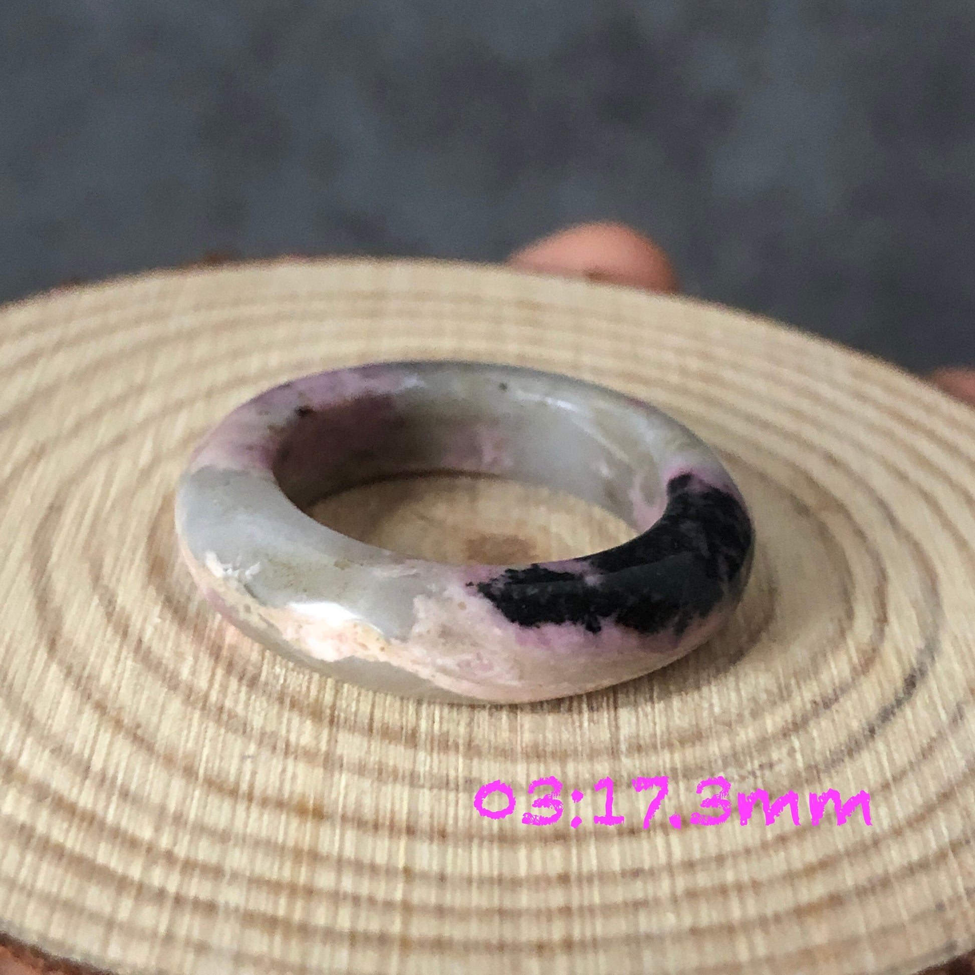 Natural High Quality Rhodonite Ring | Icy Pink Collection | 16-17mm ｜Cool & Sweet | Natural Rhodonite