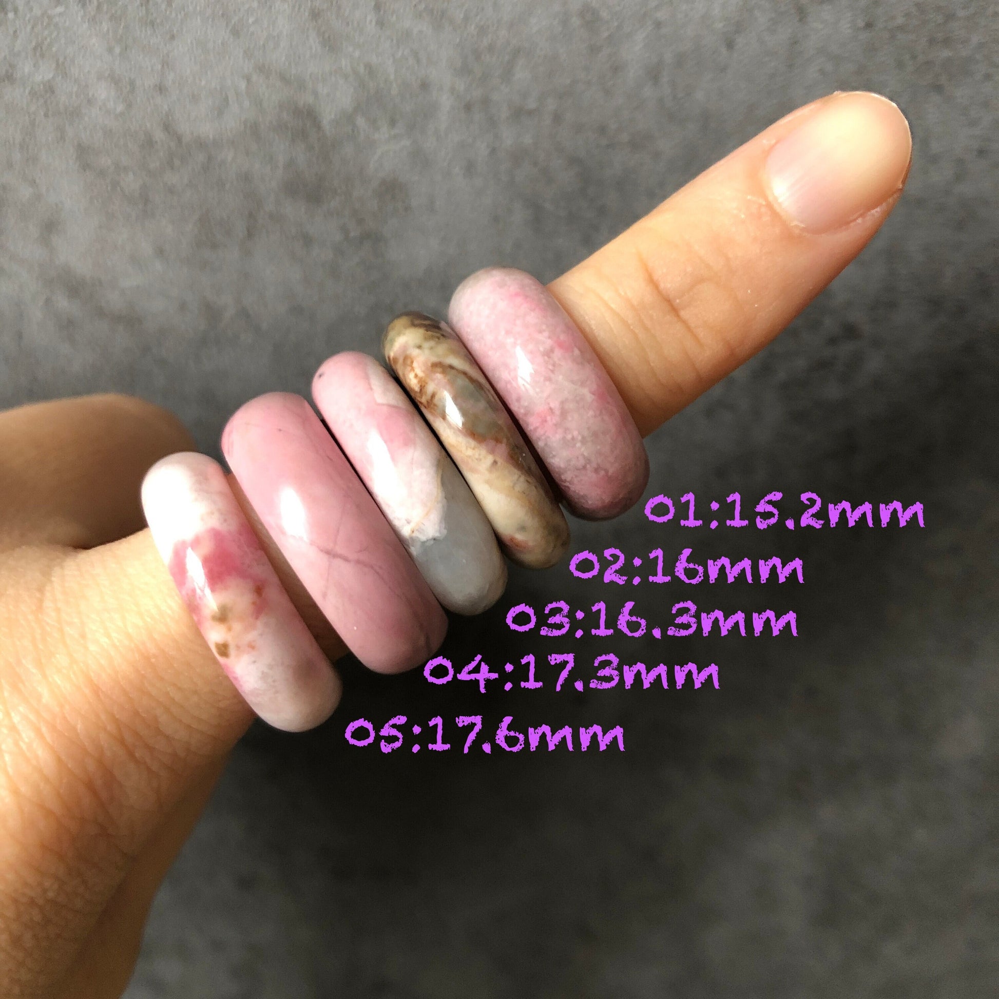 Natural High Quality Rhodonite Ring | High Tea Collection | 15-17mm | Sweet & Cute | Natural Rhodonite